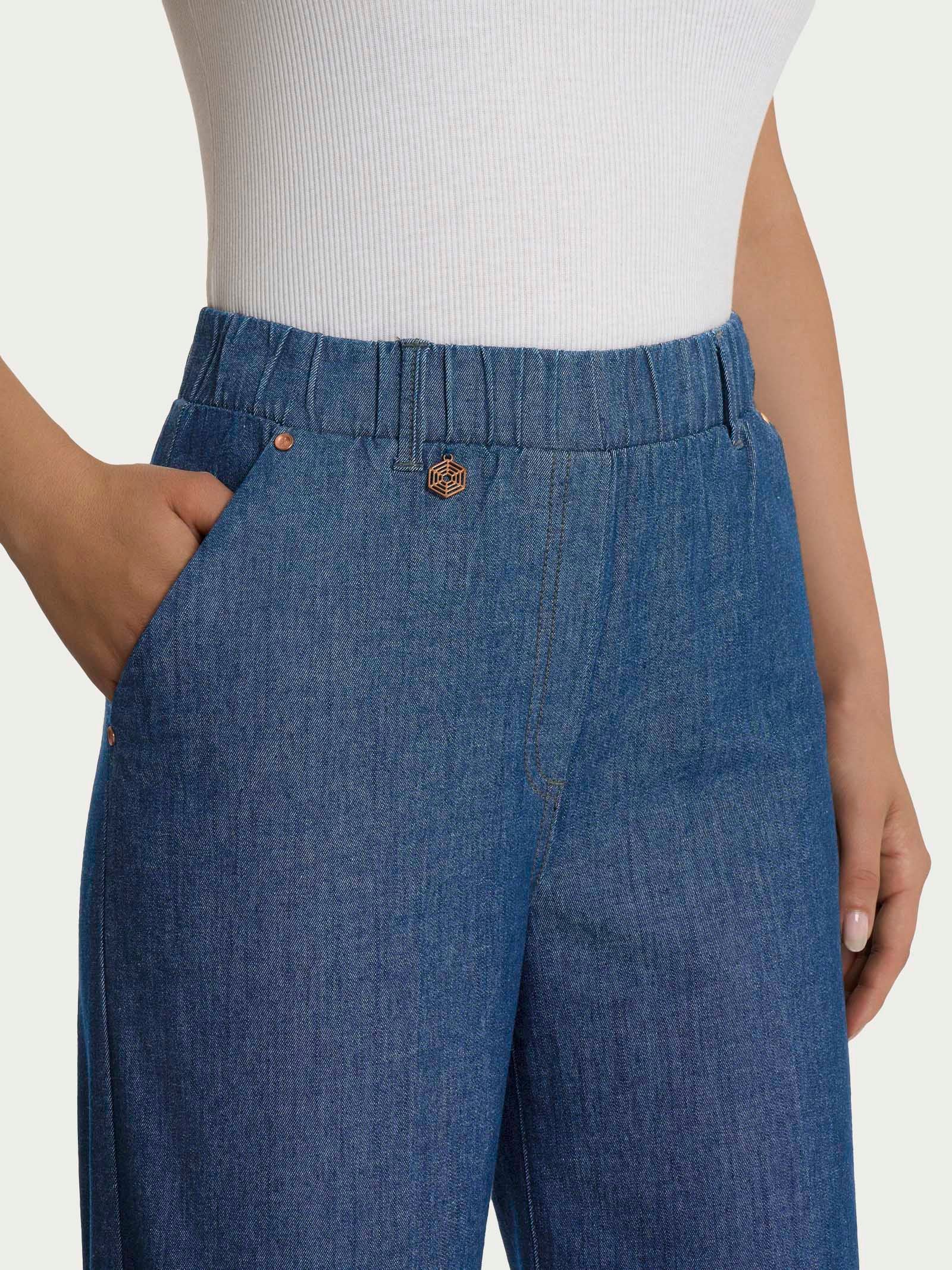 Ragno Light Denim jeans ampio donna Delave' gamba larga