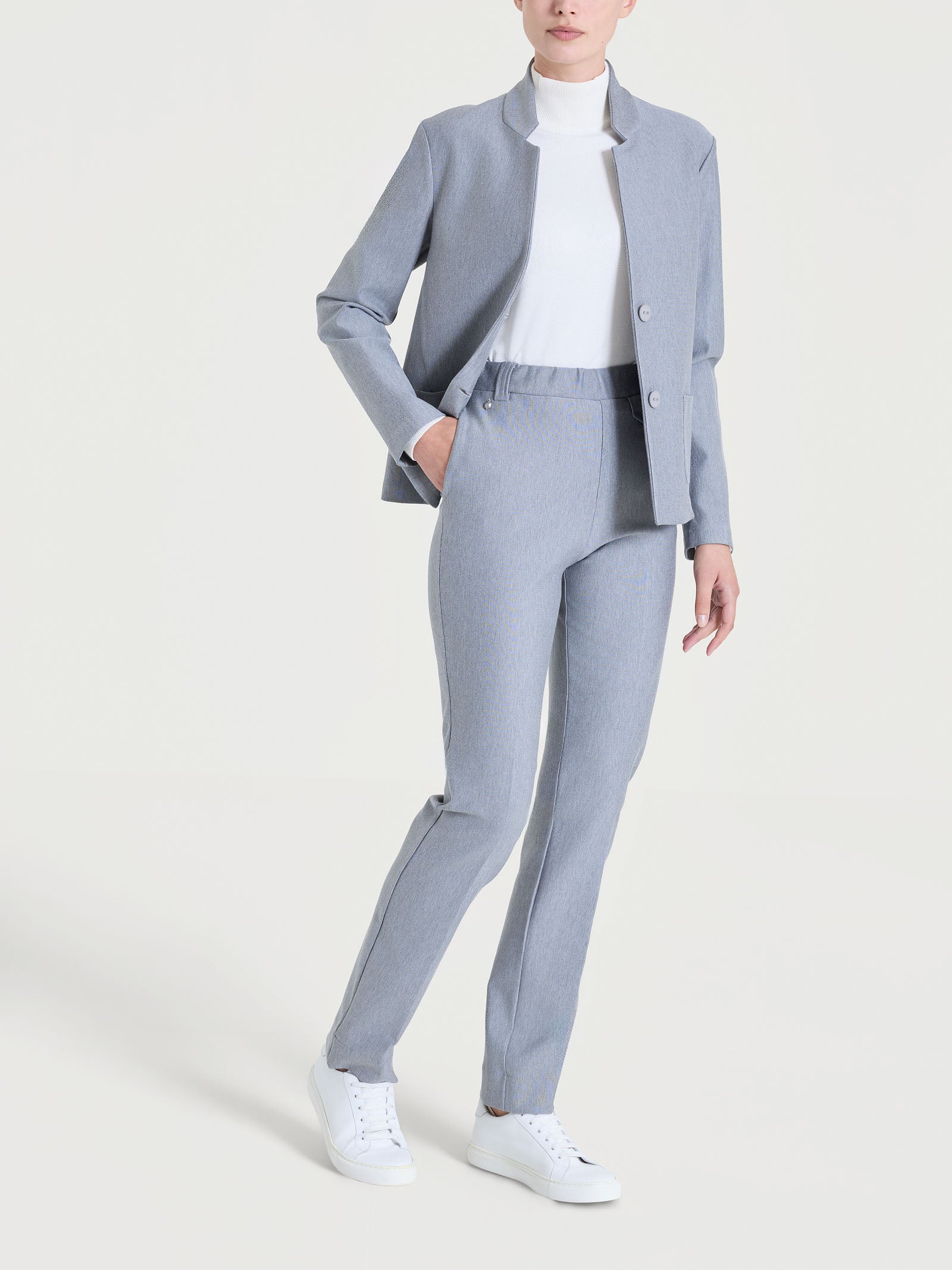 Ragno Compact blazer corto donna Grigio Mel. elasticizzato