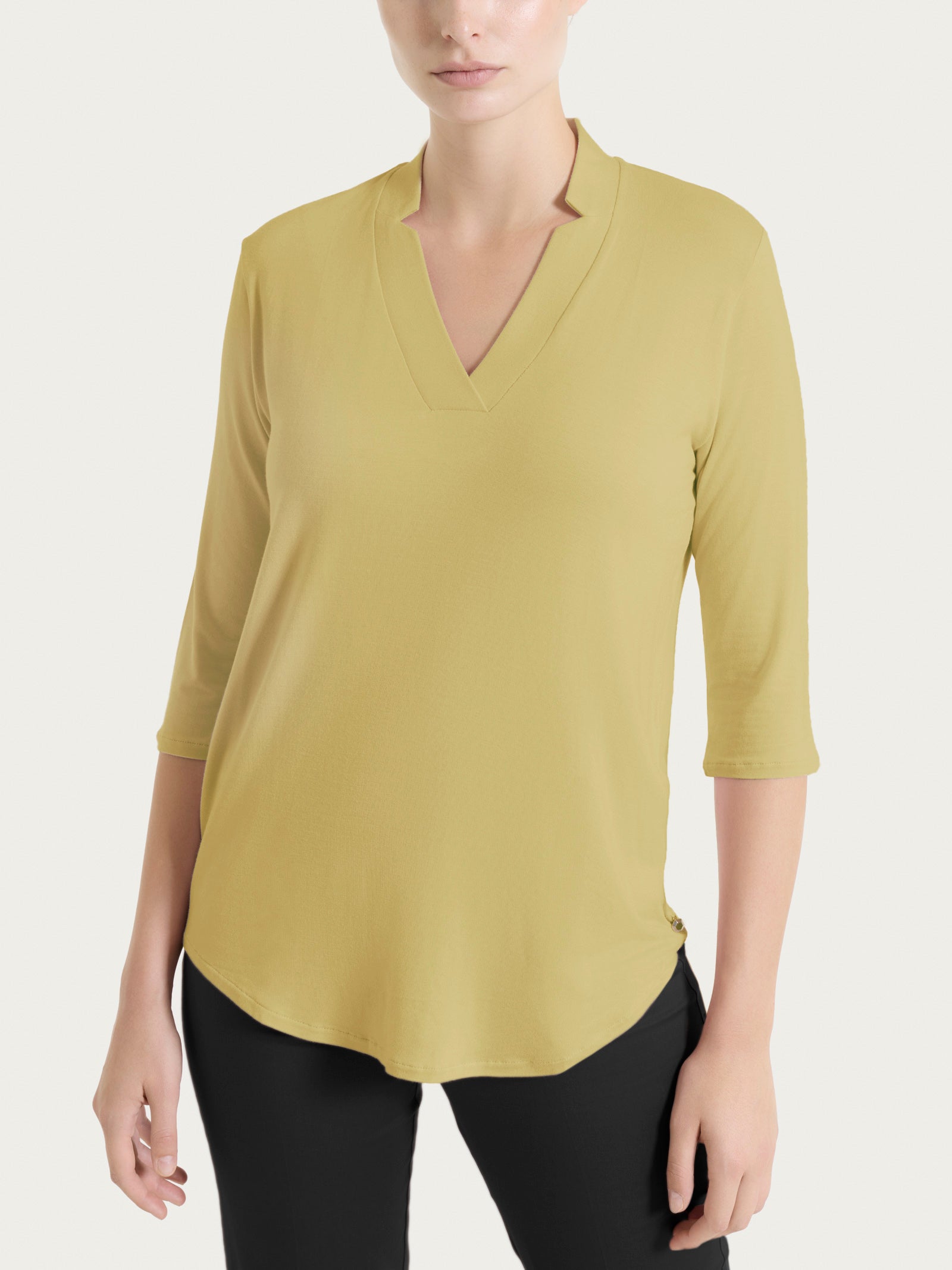 Ragno Viscosa Summer maglietta scollo V khaki manica 3/4