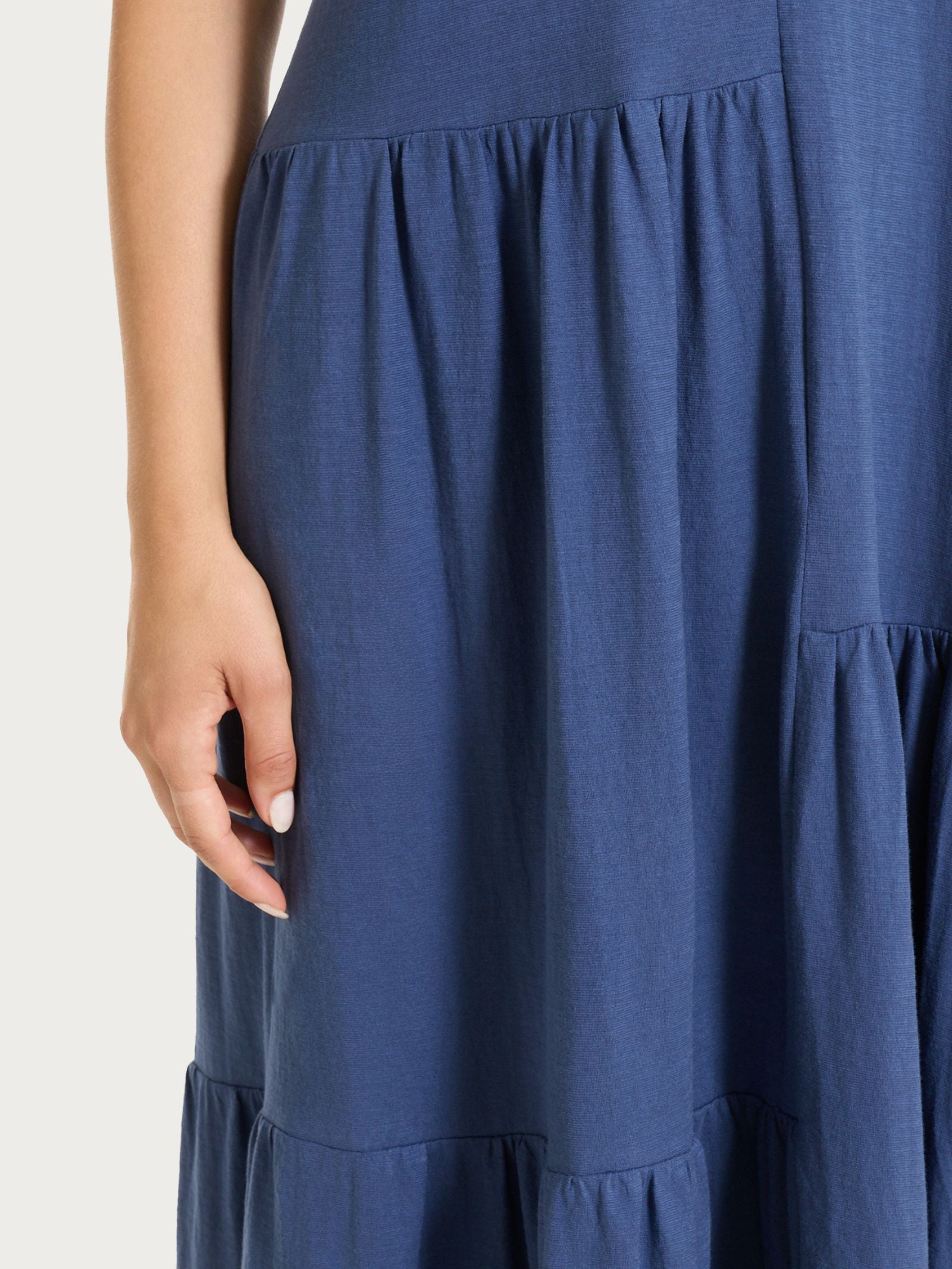 Ragno Vestito Lungo Balze Cotone Abito Oceana