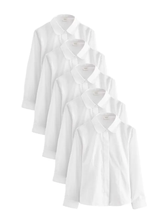 Next camicie scuola bambina maniche lunghe 5 pezzi 158 cotone