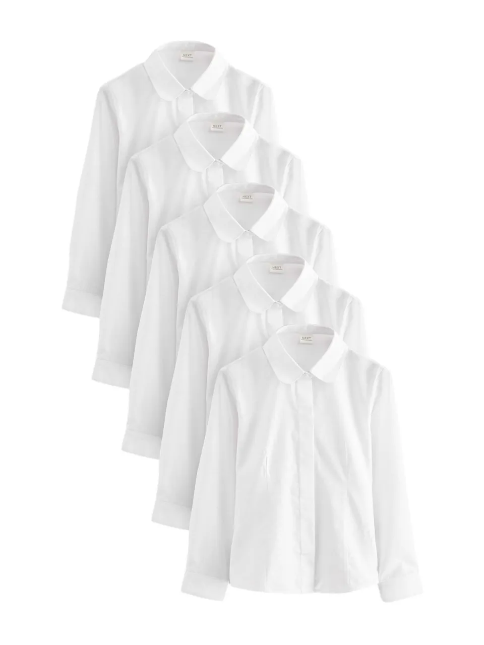 Next camicie scuola bambina maniche lunghe 5 pezzi 158 cotone
