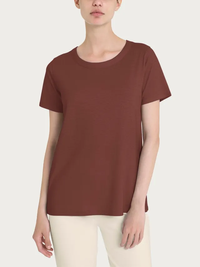 Ragno Maglietta Girocollo Slub Jersey Cotone Cappuccino