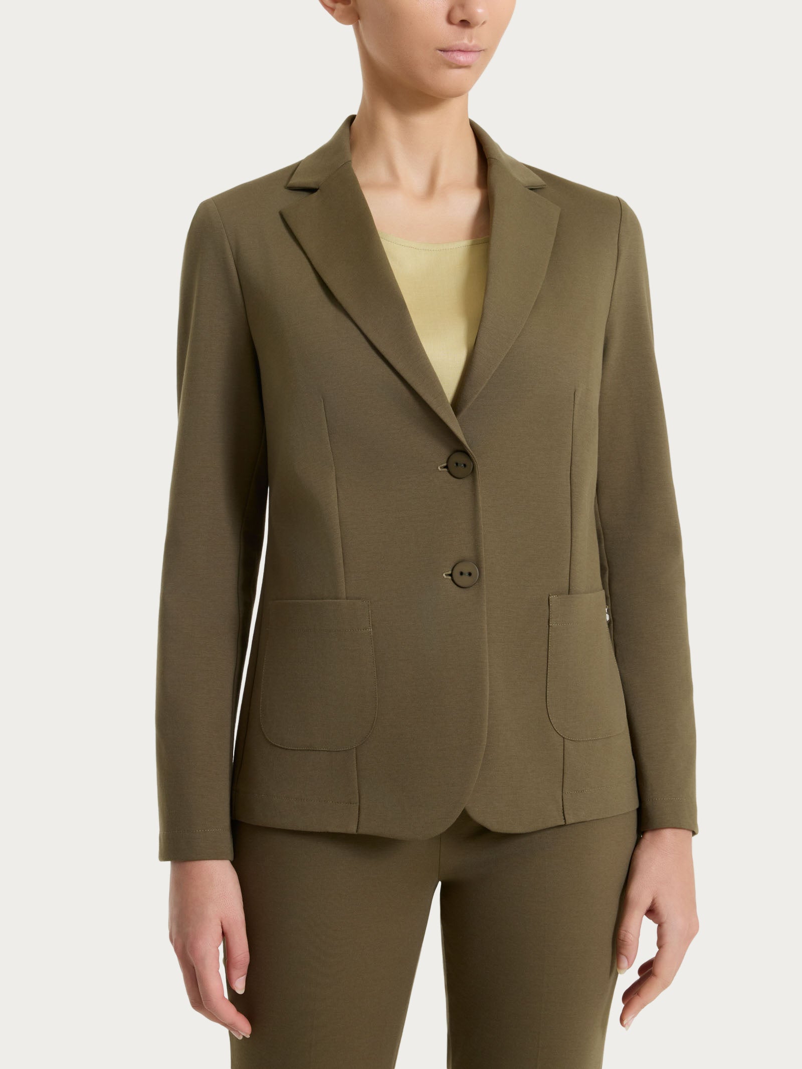 Ragno Compact Light Blazer Due Bottoni Dark Olive Regular