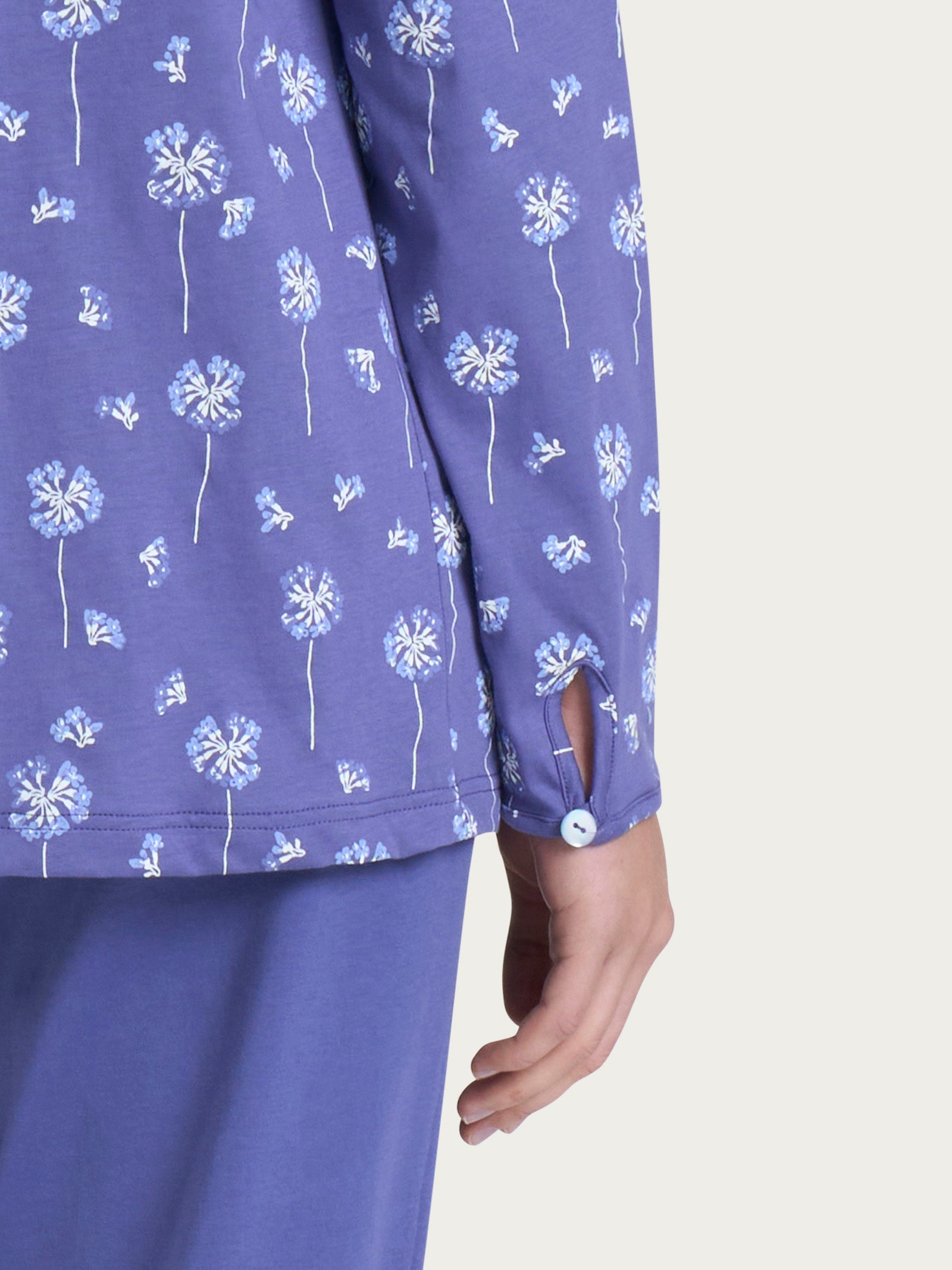 Ragno Jersey Cotone Pigiama Aperto Donna Blu Marlin
