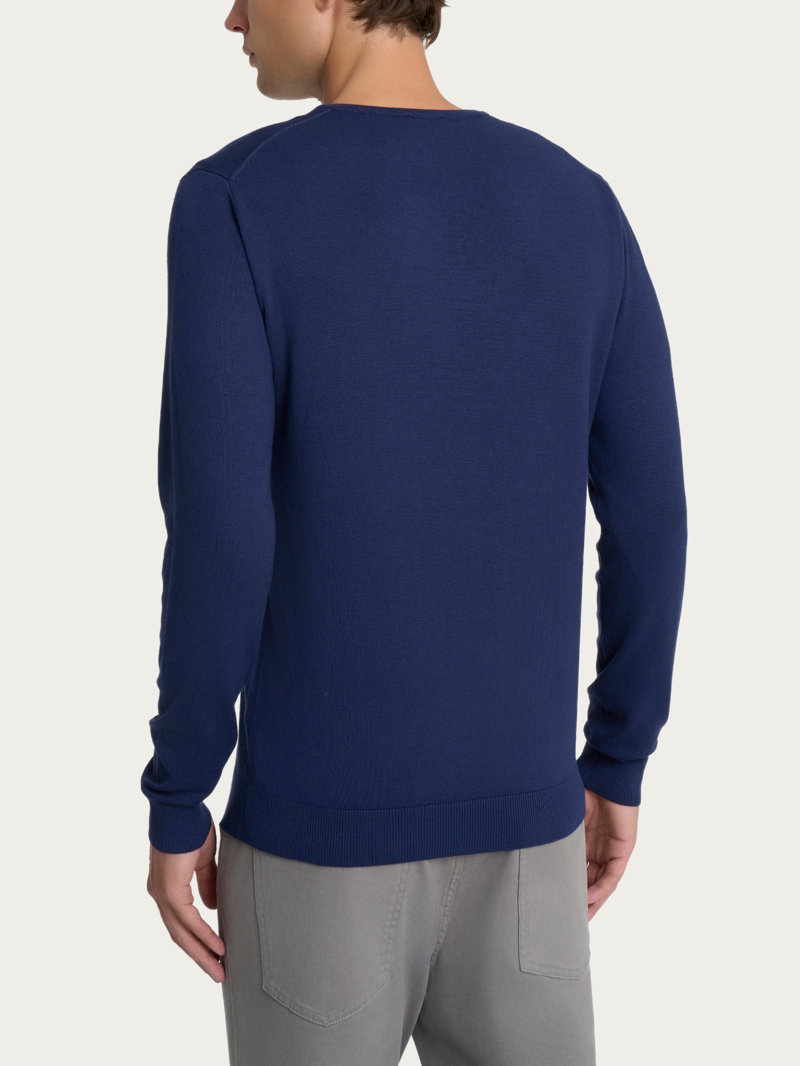 Ragno Four Seasons Pull scollo a V pullover uomo blu Set Sail viscosa