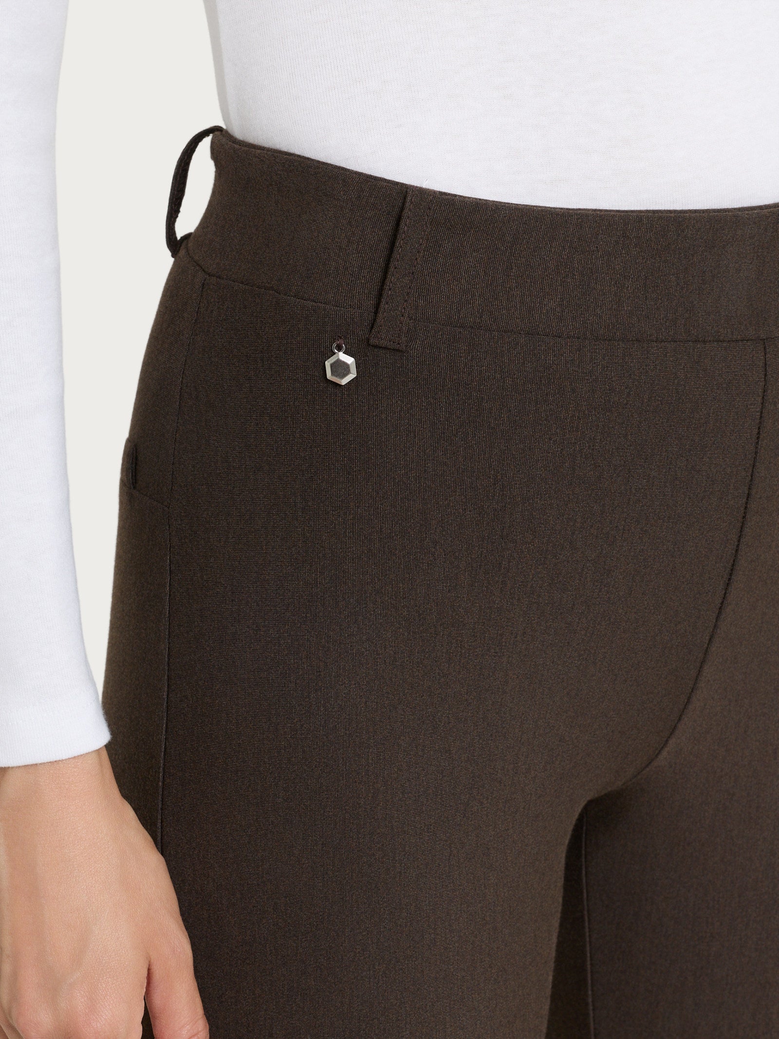 Ragno Compact a Sigaretta Pantalone Ebano Mel. elasticizzato