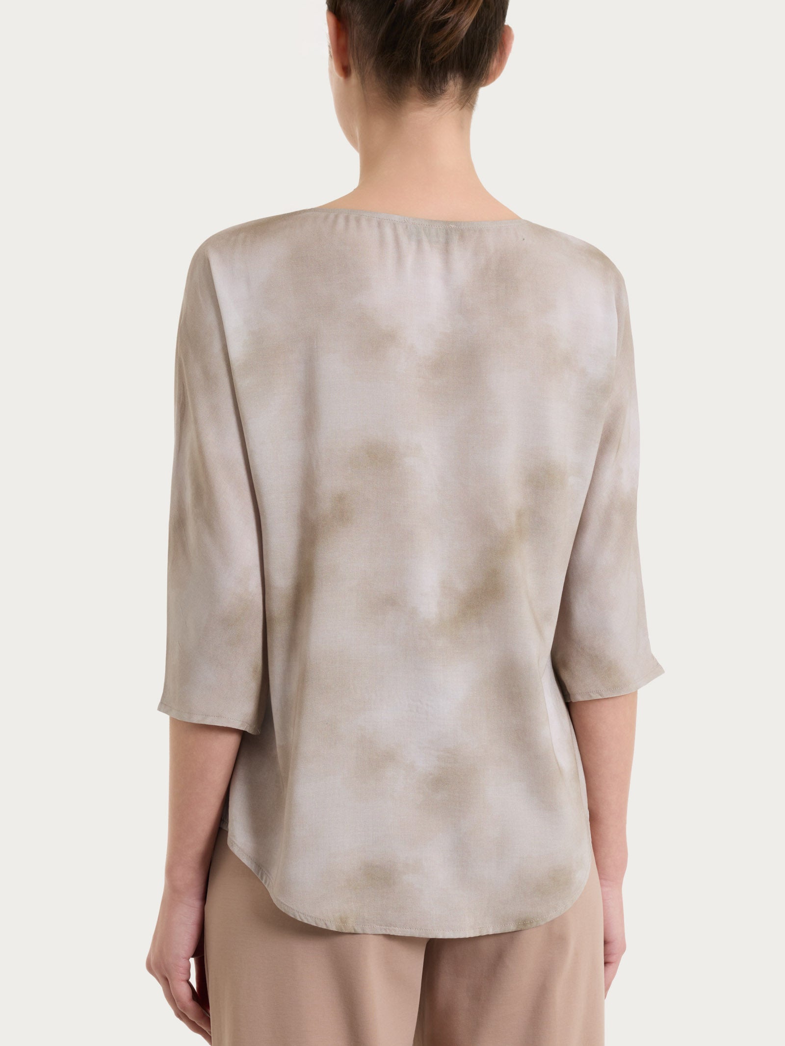 Ragno EcoSeta blusa manica 3/4 Fant. Crockery raso viscosa