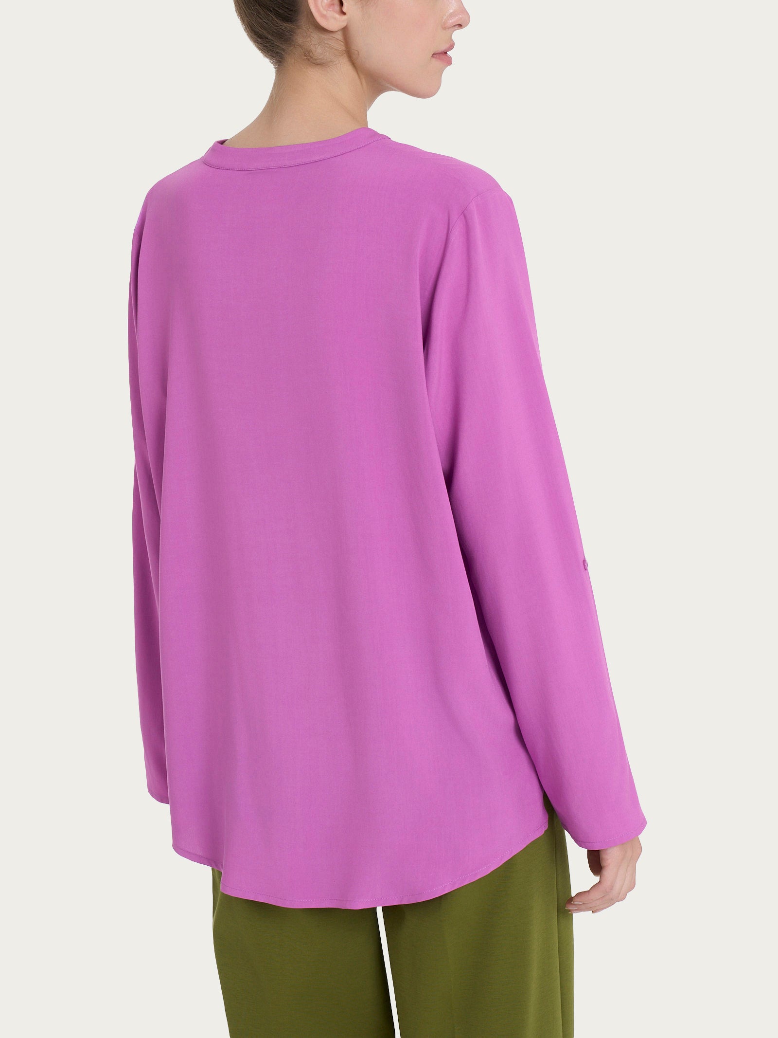 Ragno EcoSeta blusa collo coreana Cattleya viscosa