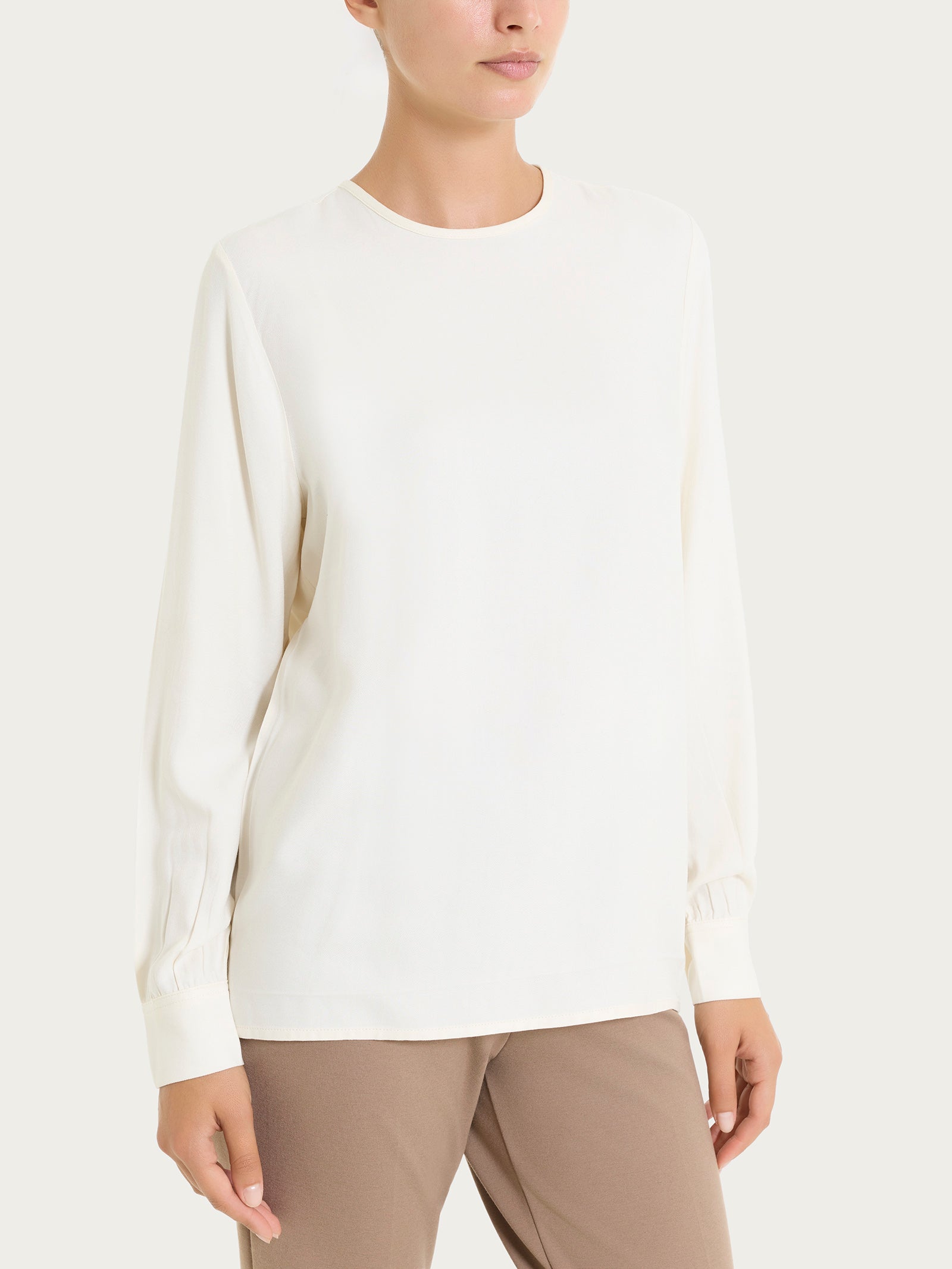 Ragno Winter Ecoseta Blusa Girocollo Avorio Viscosa