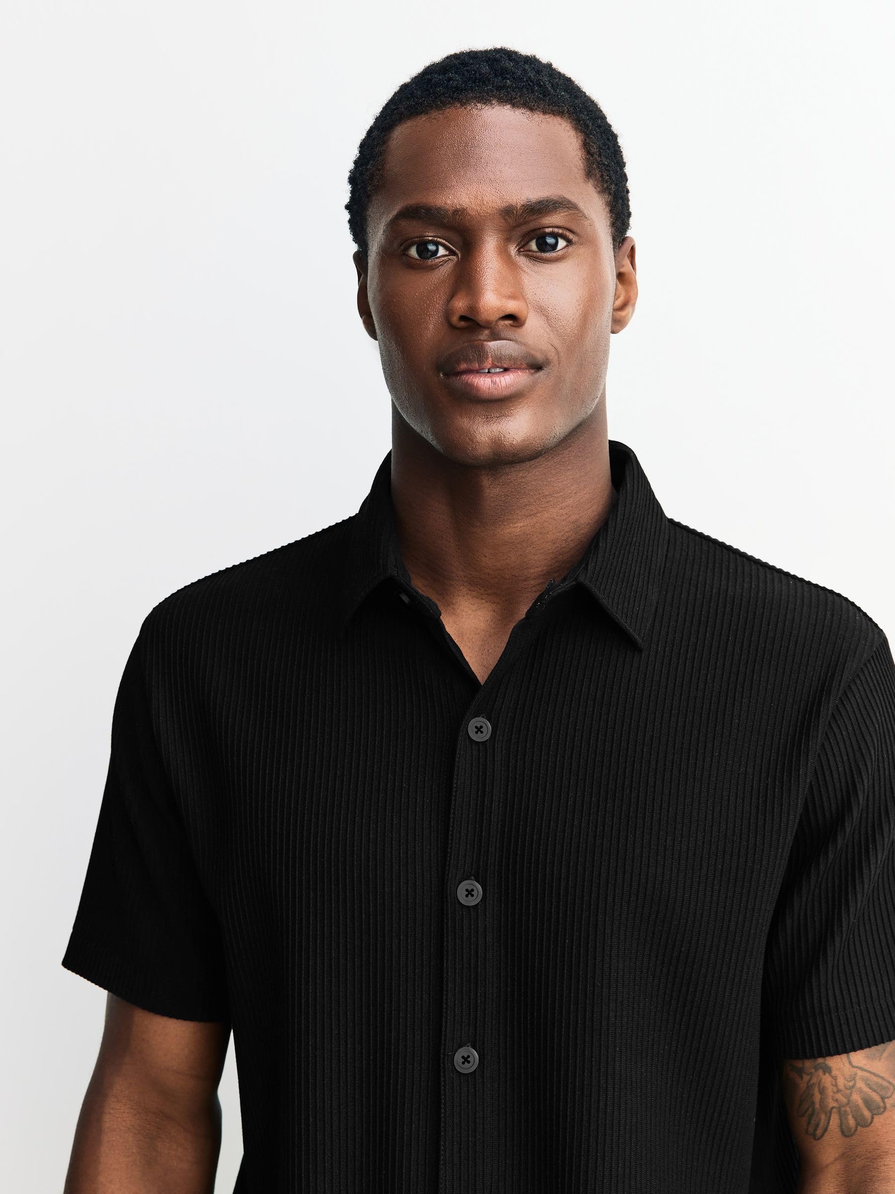 Next N. Premium camicia jersey uomo maniche corte testurizzata