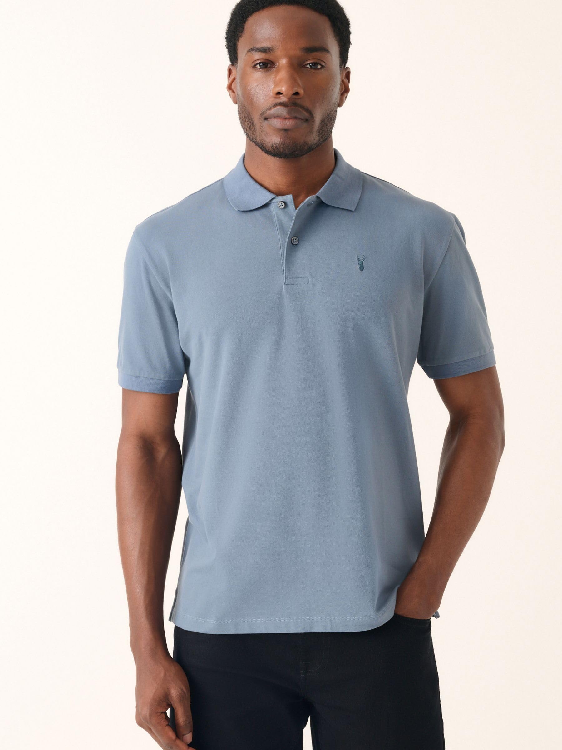 Next polo piqué maniche corte classica airforce blue cotone