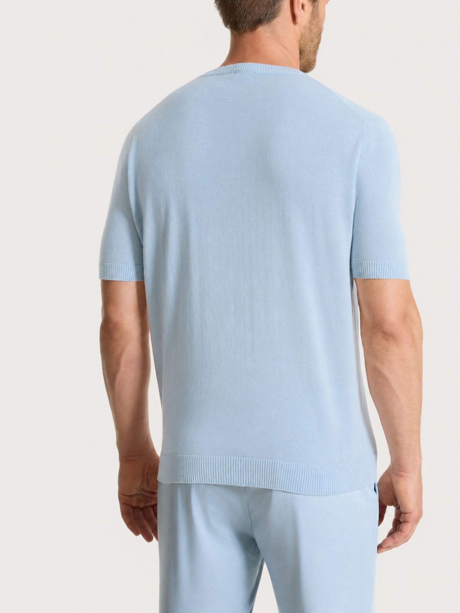Ragno Puro Cotone Maglia Manica Corta Dusty Blue