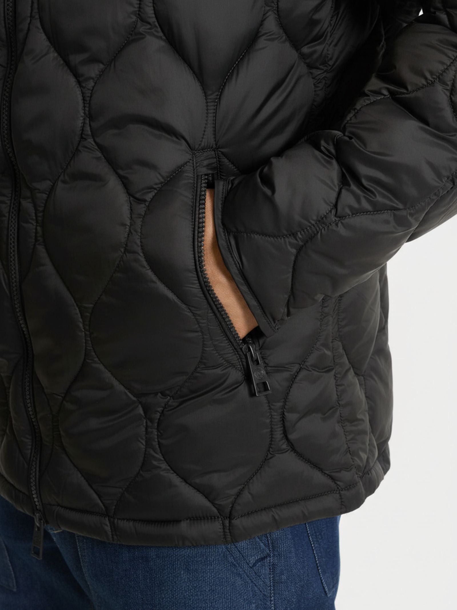 Ragno Onion Quilt Piumino con Cappuccio Nero Uomo