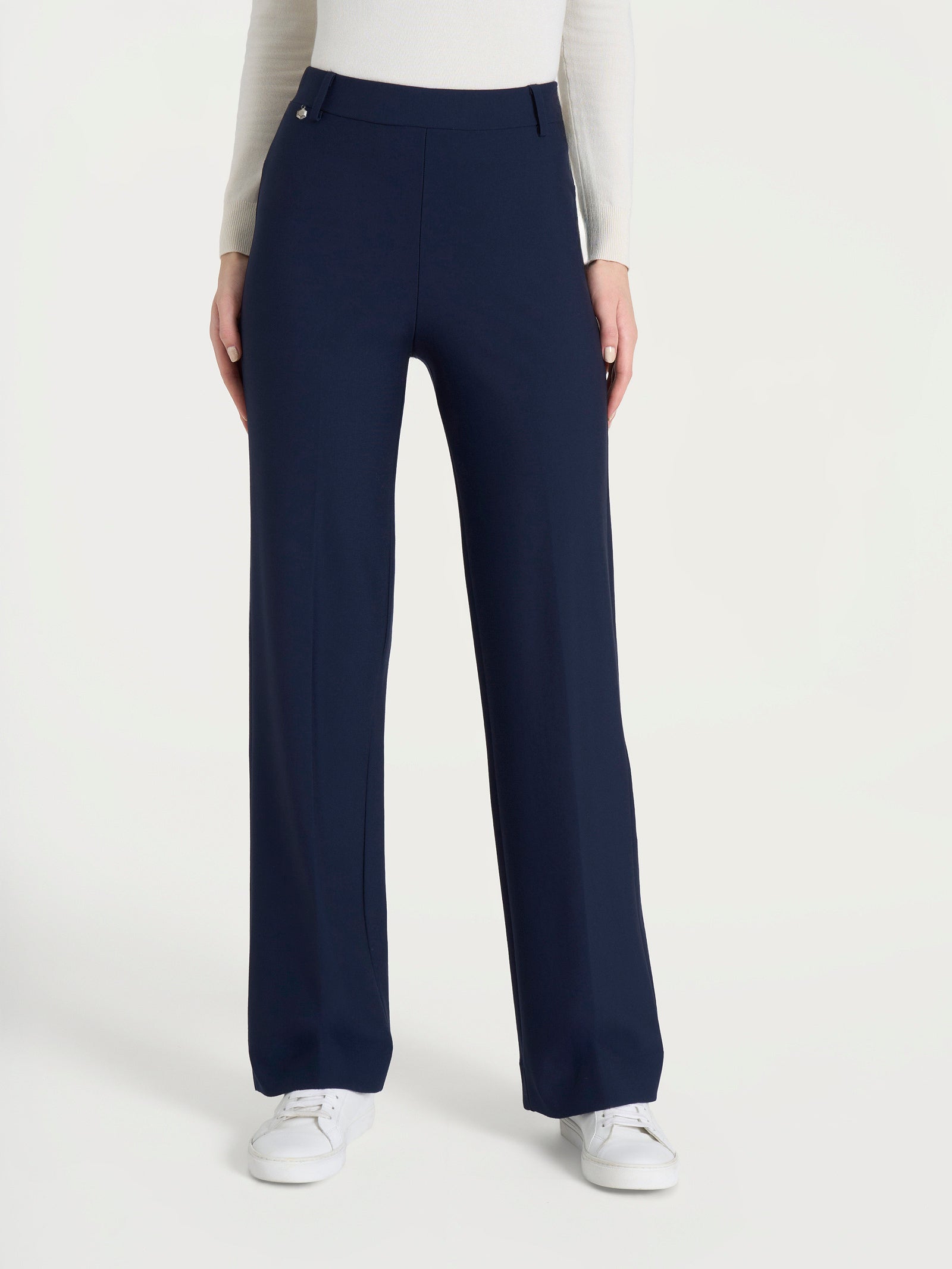 Ragno Compact pantalone ampio donna blu punto Milano