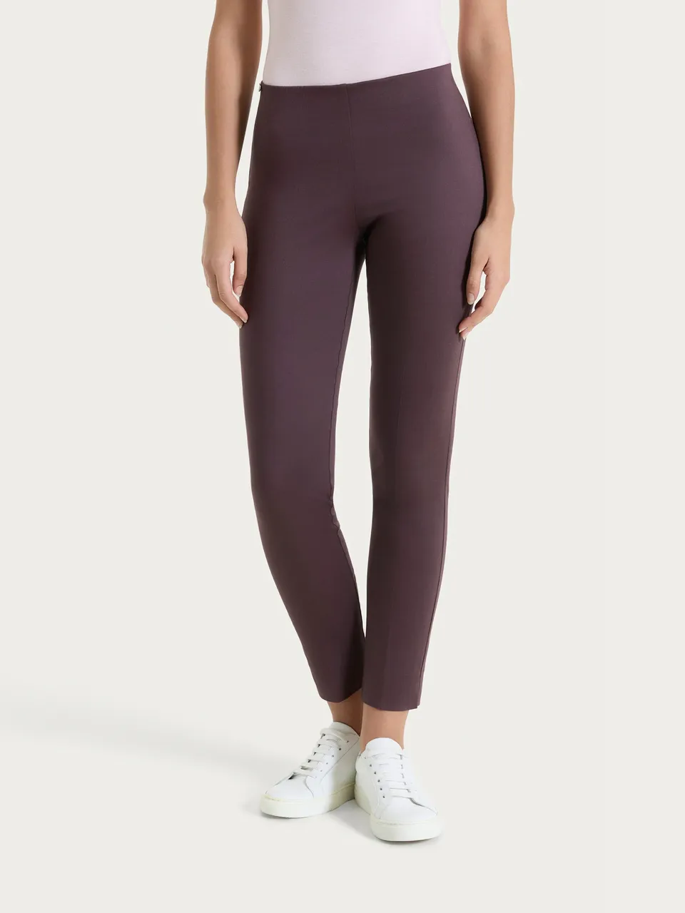 Ragno Satin Power Pantalone Capri skinny cotone Raisin