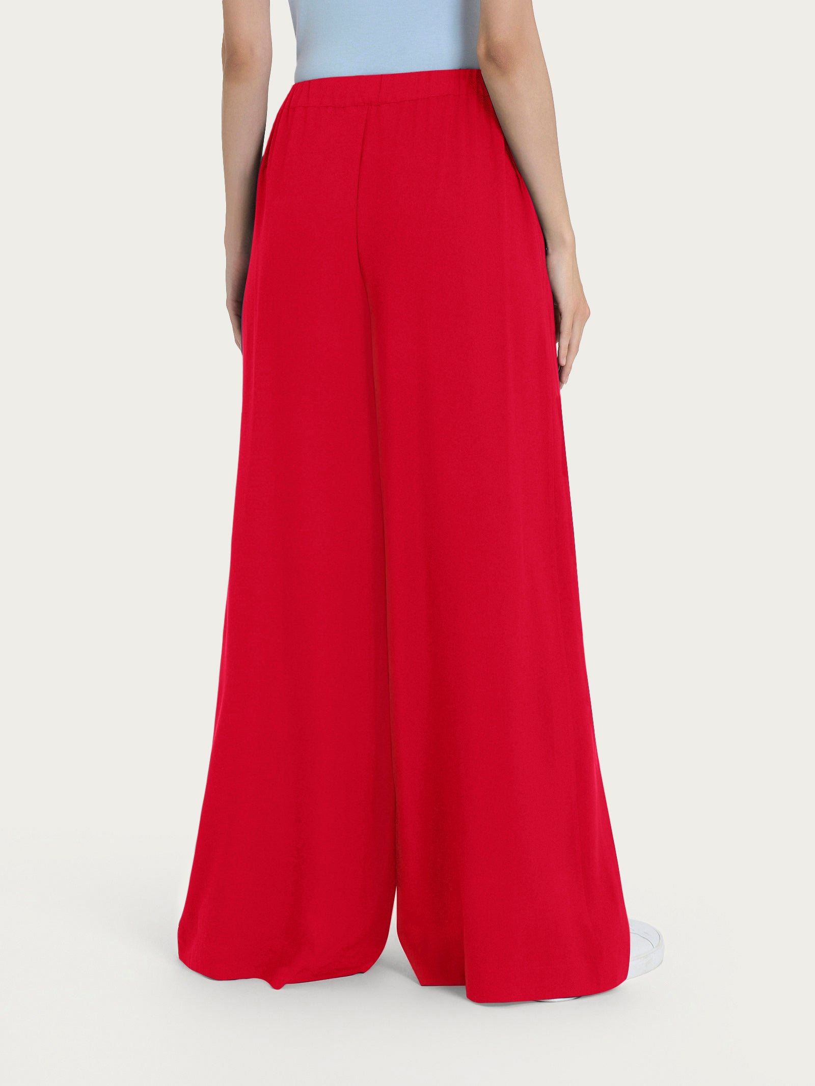 Ragno EcoSeta Pantalone palazzo Salsa viscosa con tasche
