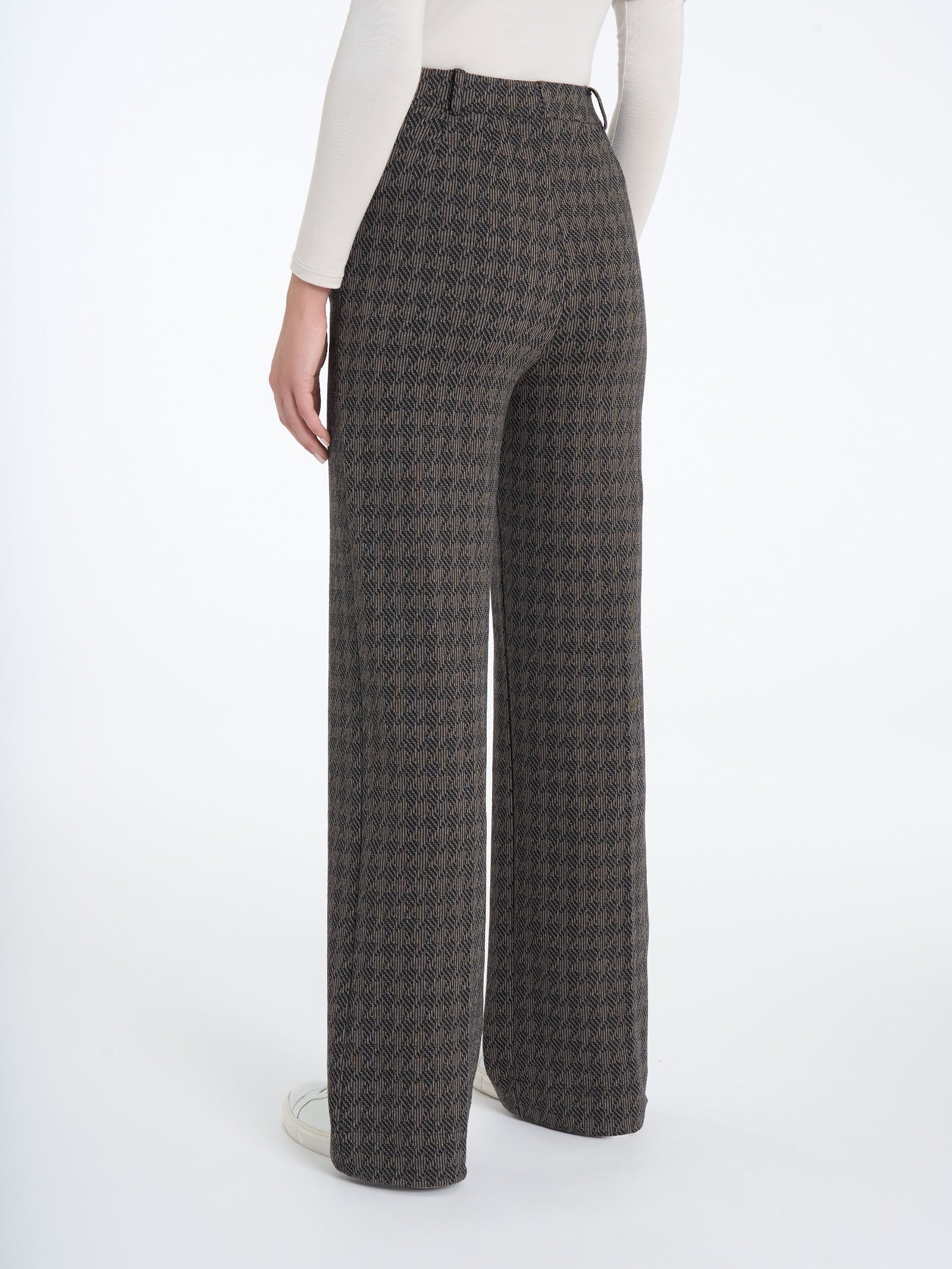 Ragno Compact Pantalone palazzo Pine Bark wide leg