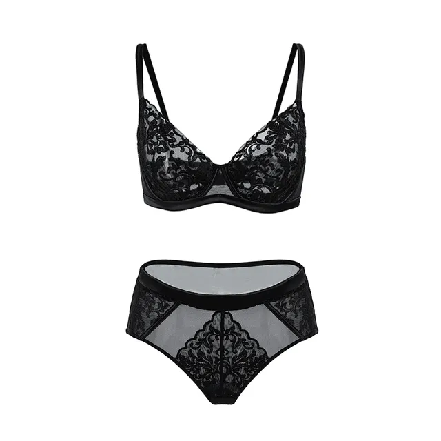 Maria Grazia Severi Gothic Glamour set lingerie ricamato nero