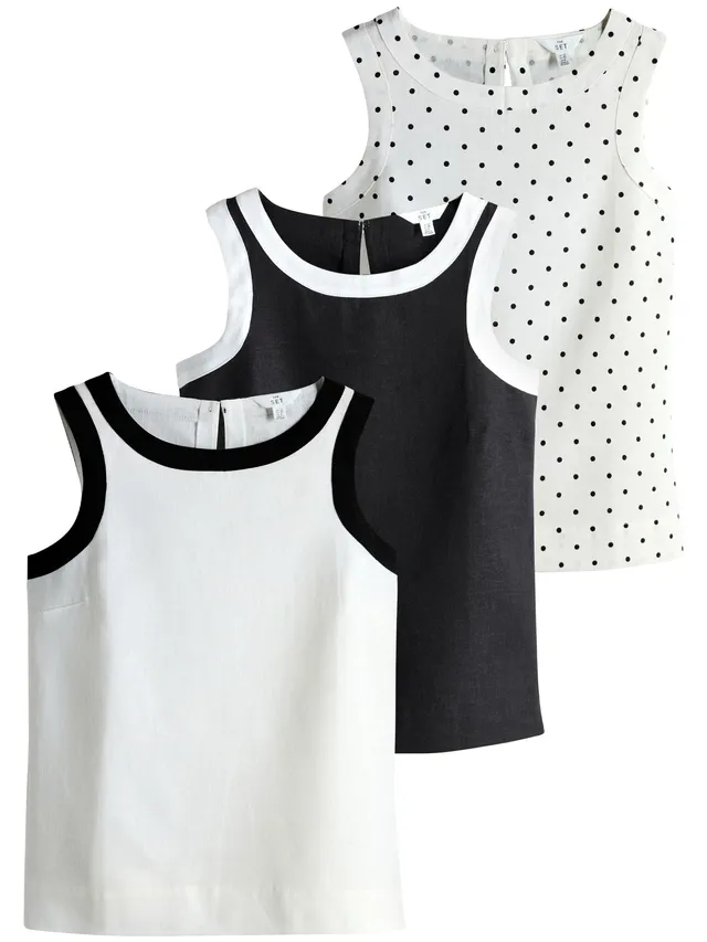 Next The Set Top Donna Confezione da 3 Misto Lino