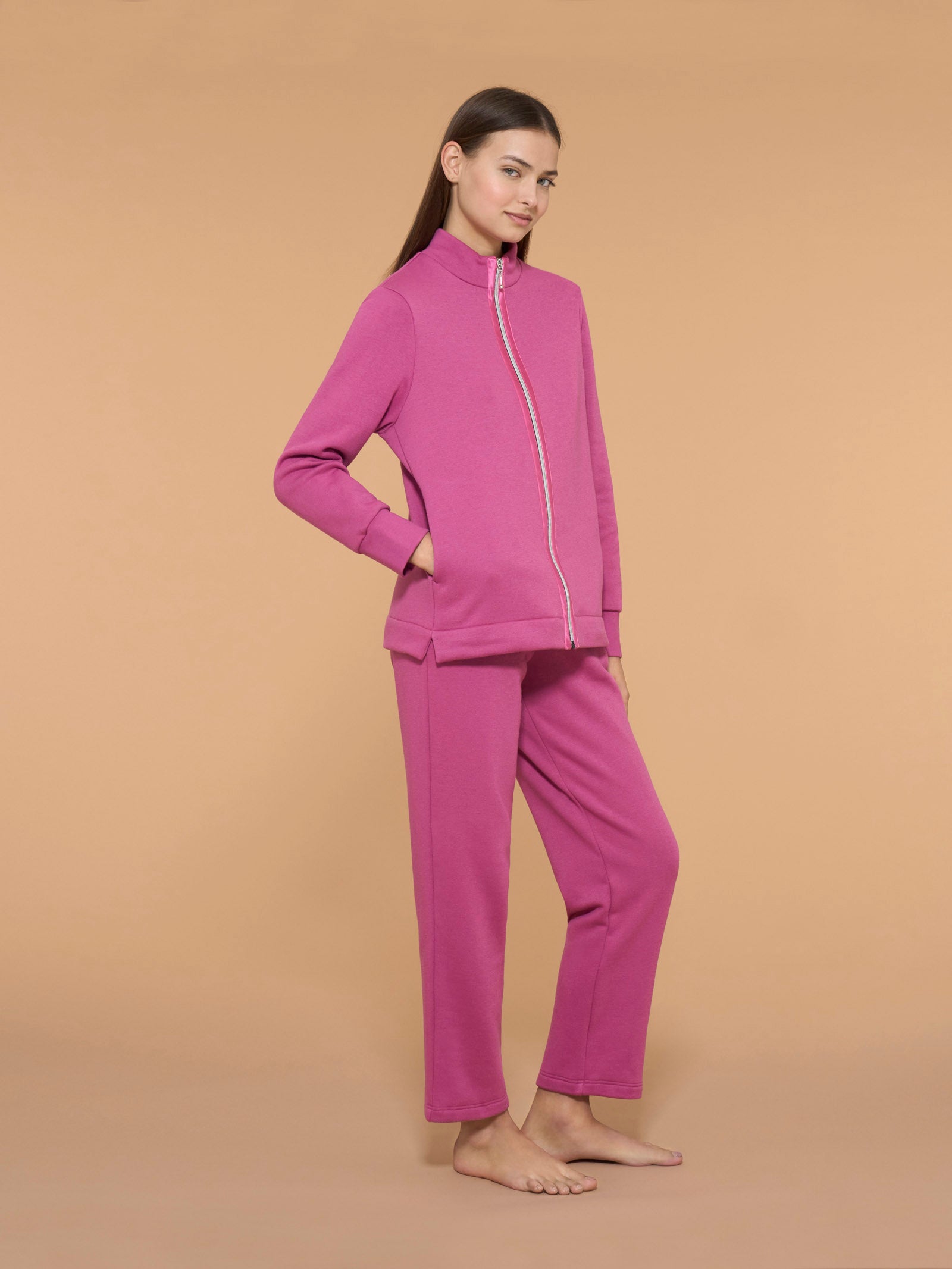 Ragno Comfort Tuta Felpata Collo Alto Red Violet Cotone
