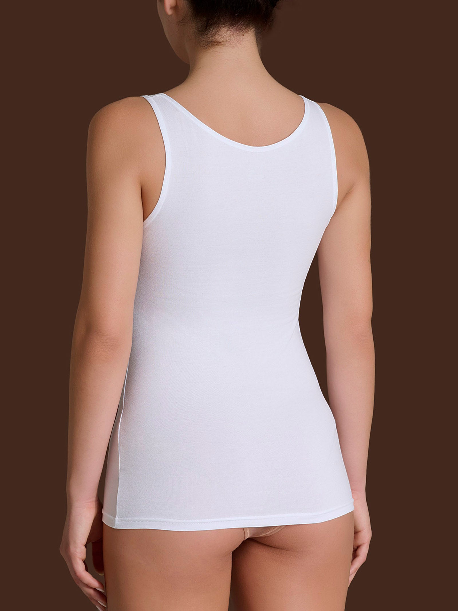 Ragno beYOUtiful Canottiera cotone scollo V bianco