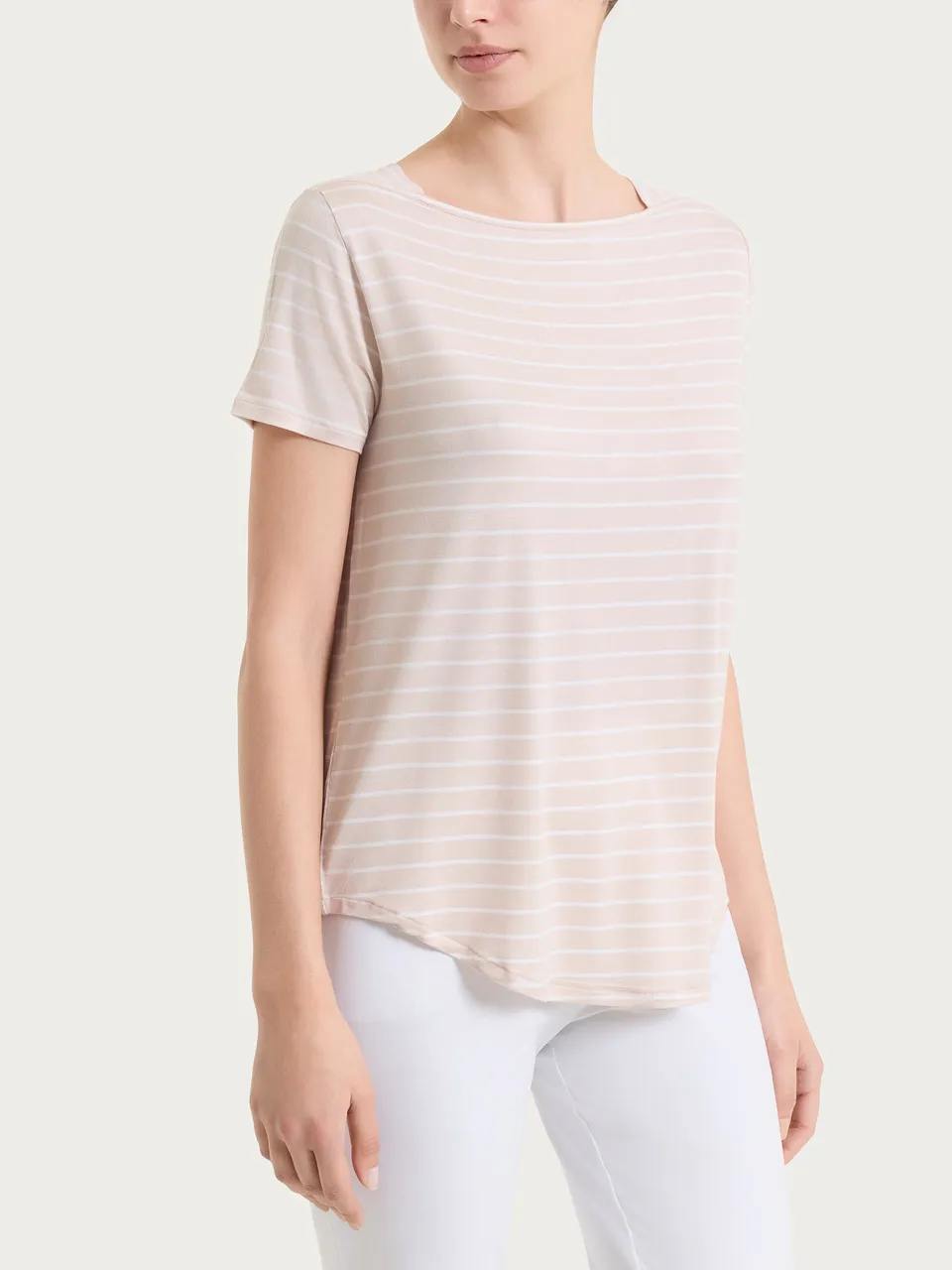 Ragno Summer Light Maglietta Righe Barchetta Almond Peach