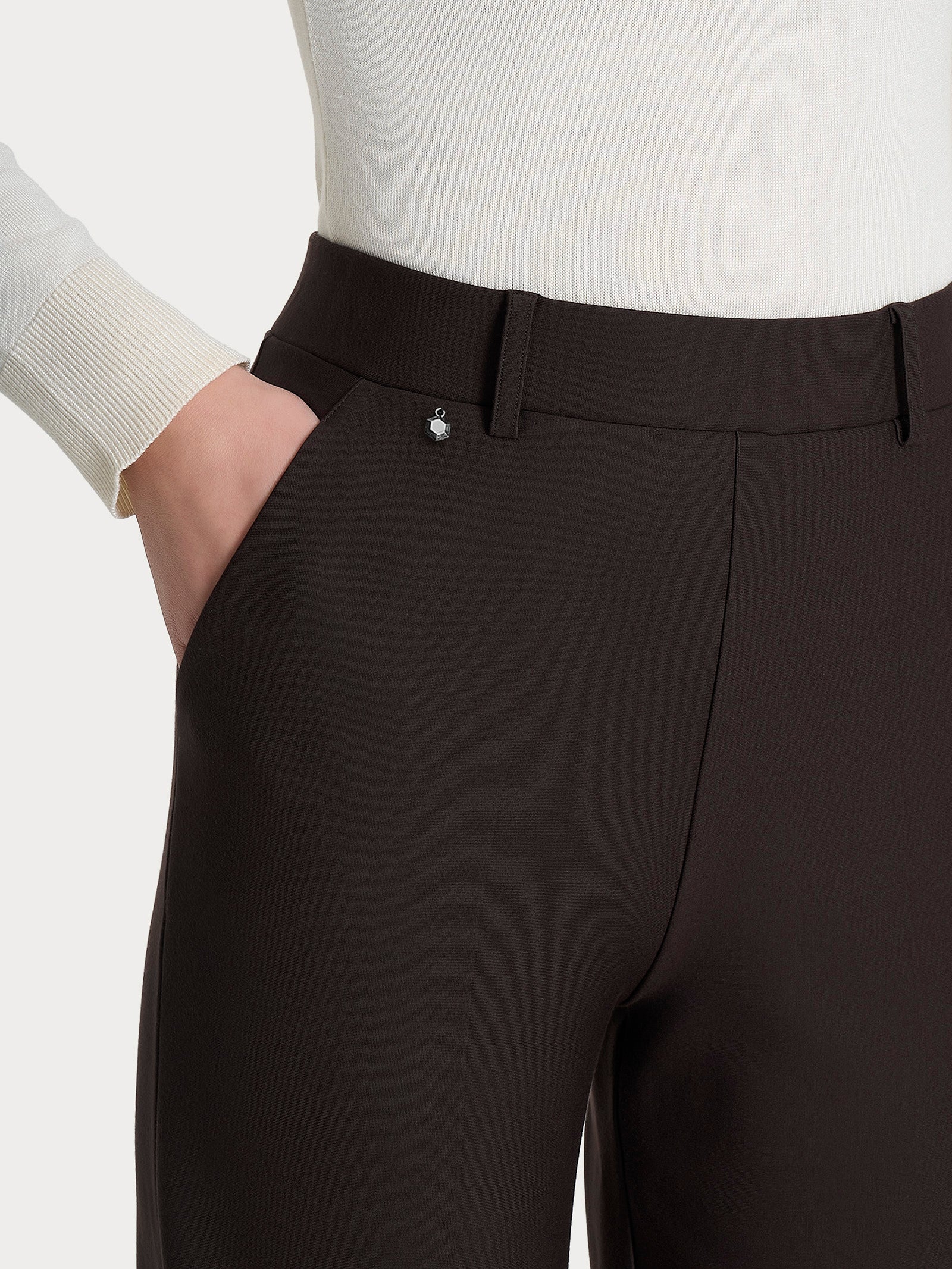 Ragno Compact pantalone palazzo Chocolate Torte viscosa