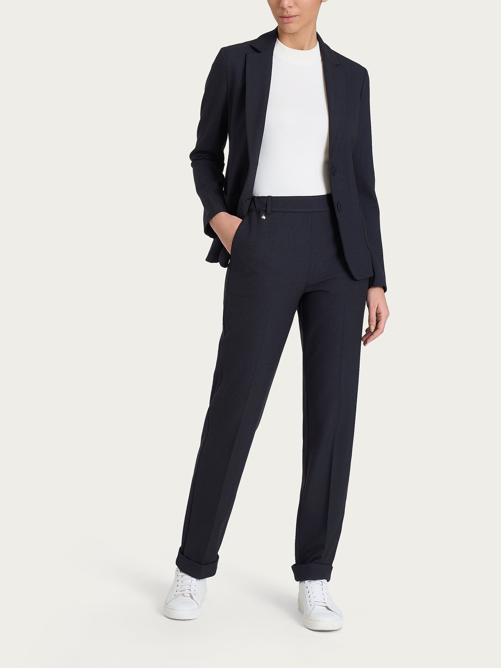 Ragno Flannel Twill Blazer Due Bottoni Bleu Melange