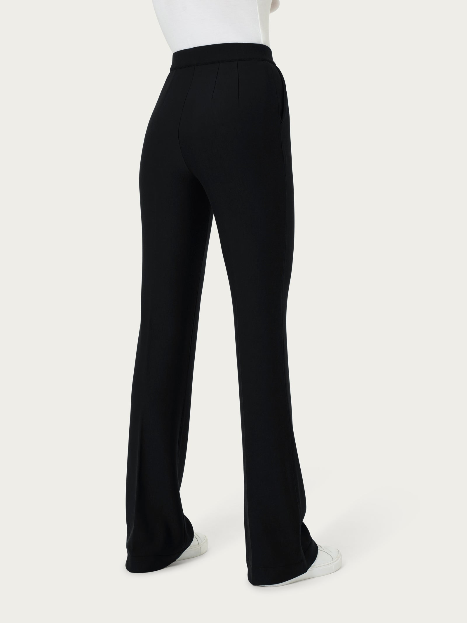 Ragno Eco Techno Fleece pantalone flare nero con tasche