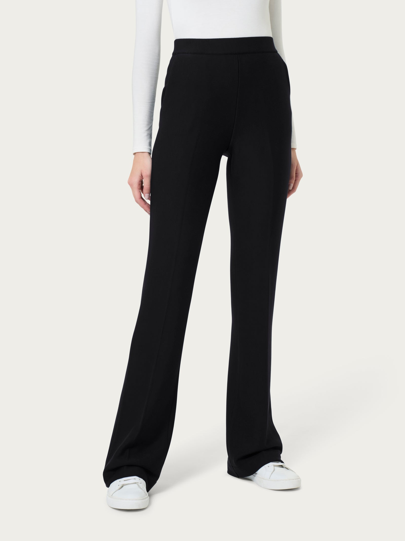 Ragno Eco Techno Fleece pantalone flare nero con tasche