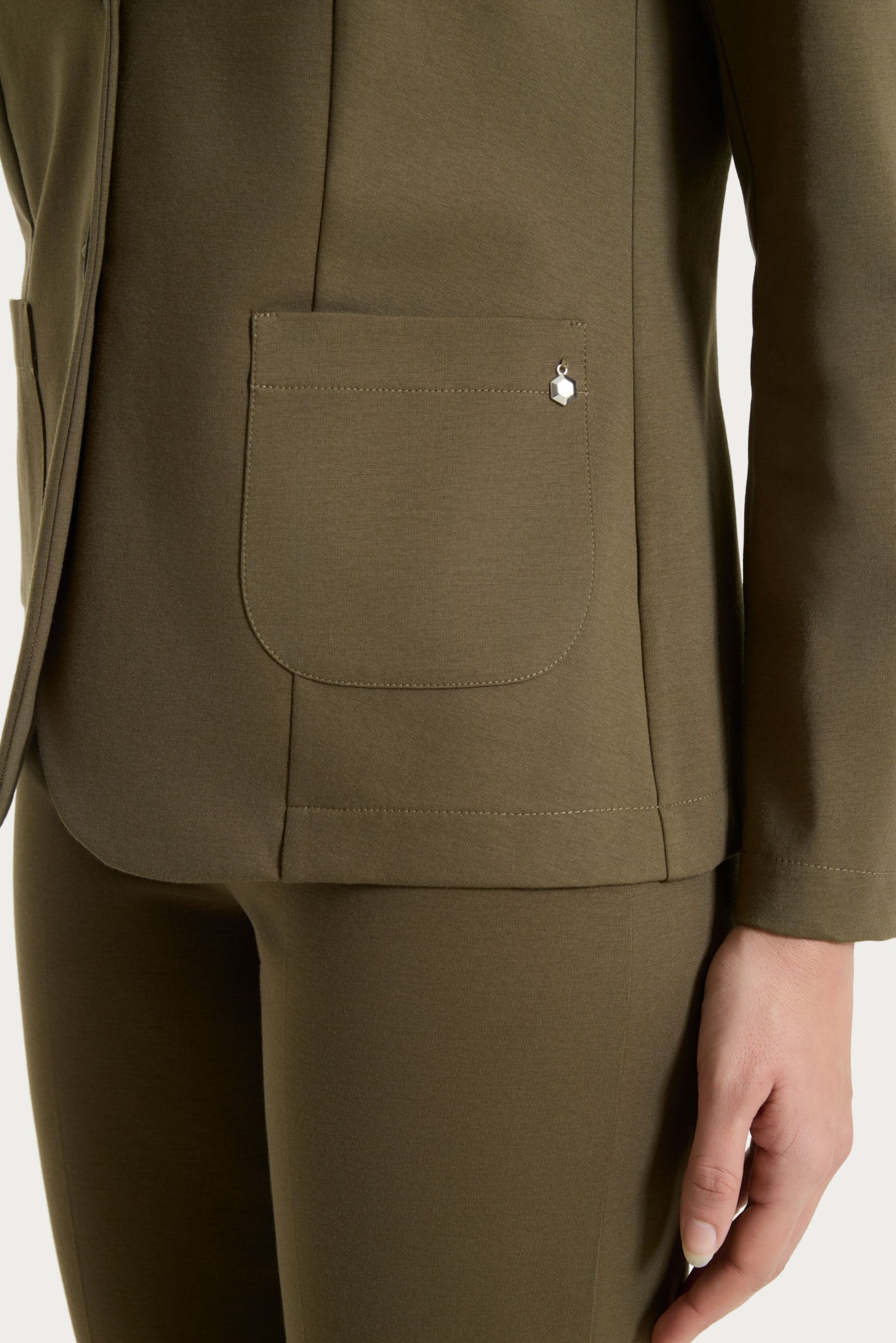 Ragno Compact Light Blazer Due Bottoni Dark Olive Regular