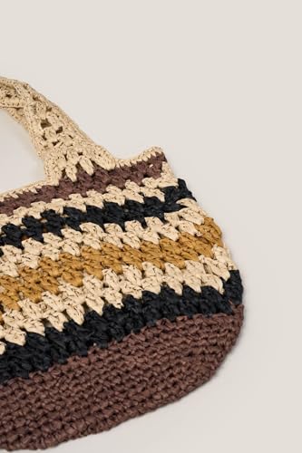 Goldenpoint Crochet tote mare effetto crochet righe
