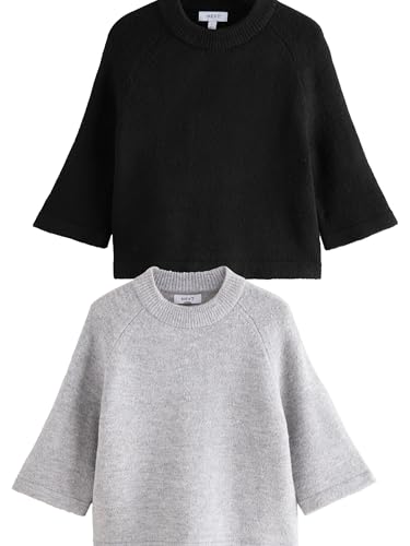 Geo Next THE SET T-Shirt Maglia Girocollo 2 Pezzi Nero Grigio