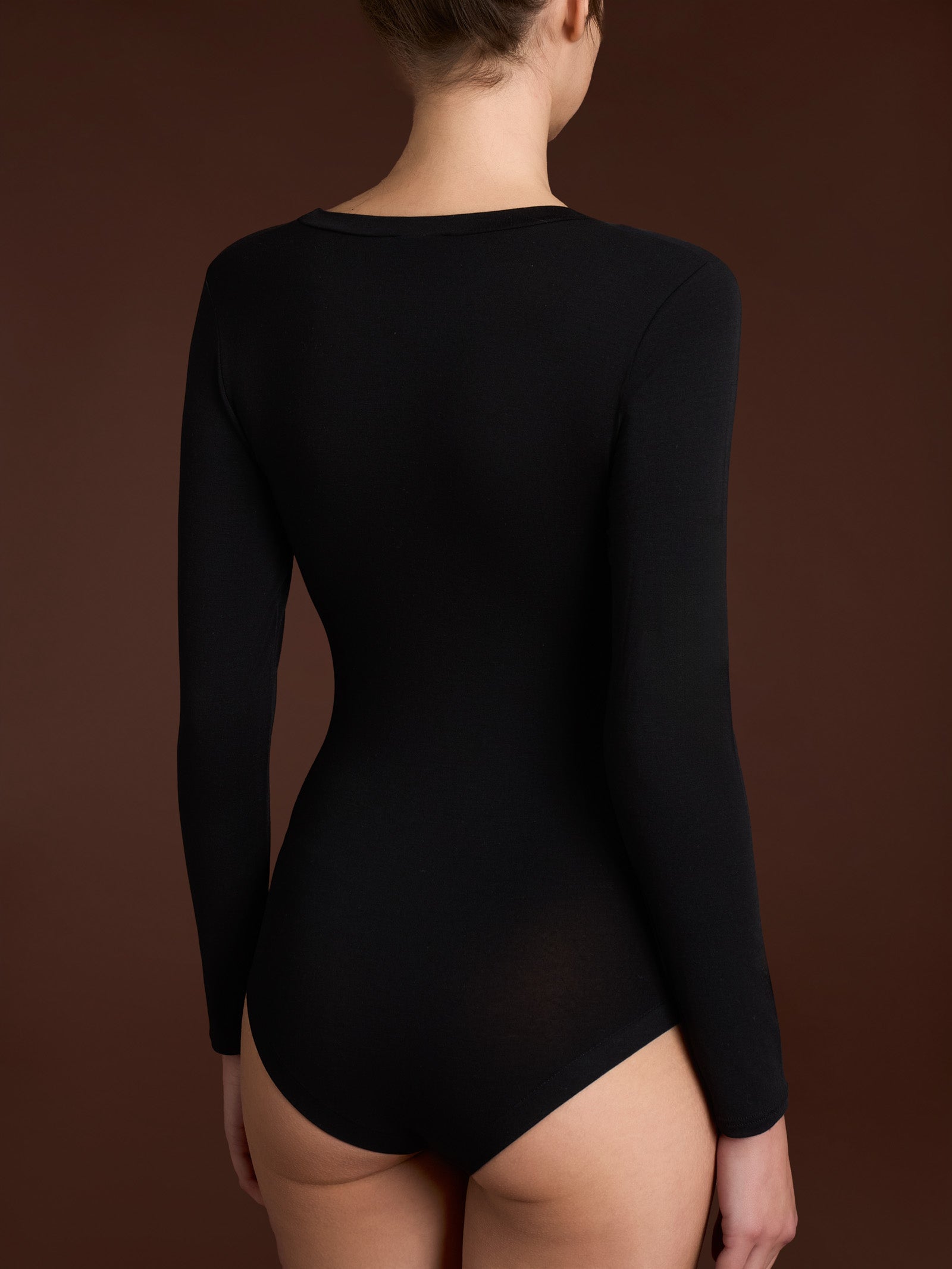 Ragno Tenderwool Body Girocollo Donna Nero manica lunga cashmere