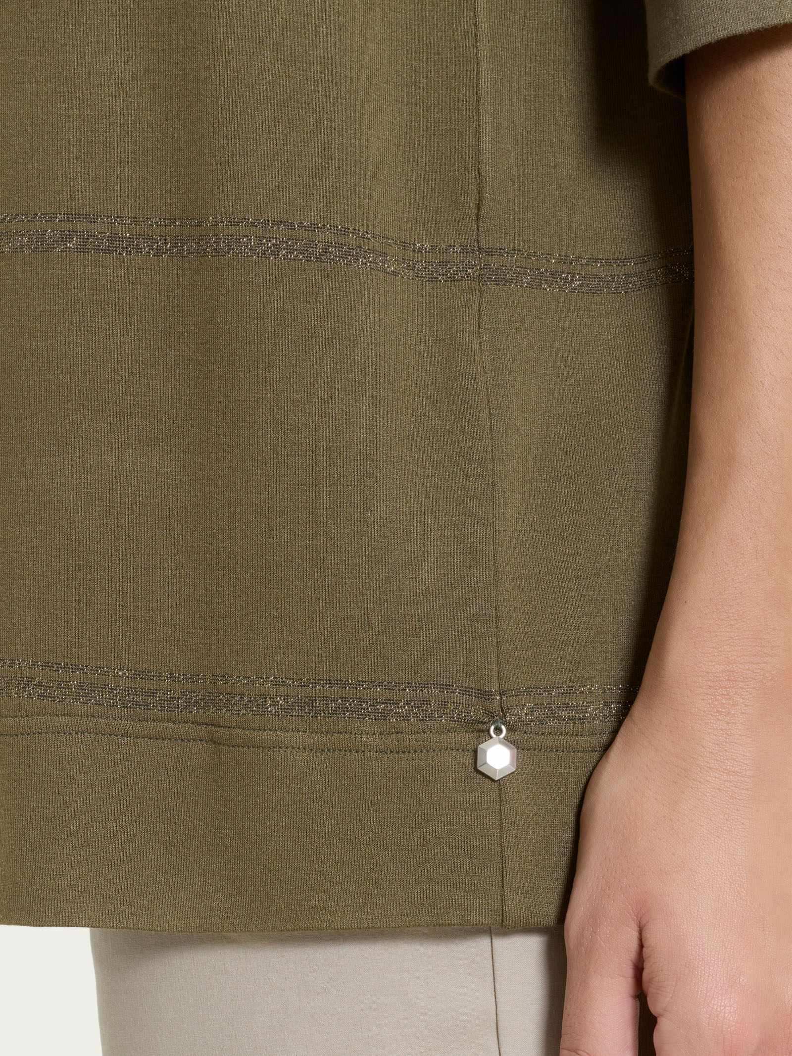 Ragno Viscosa Summer maglietta 3/4 righe Dark Olive viscosa