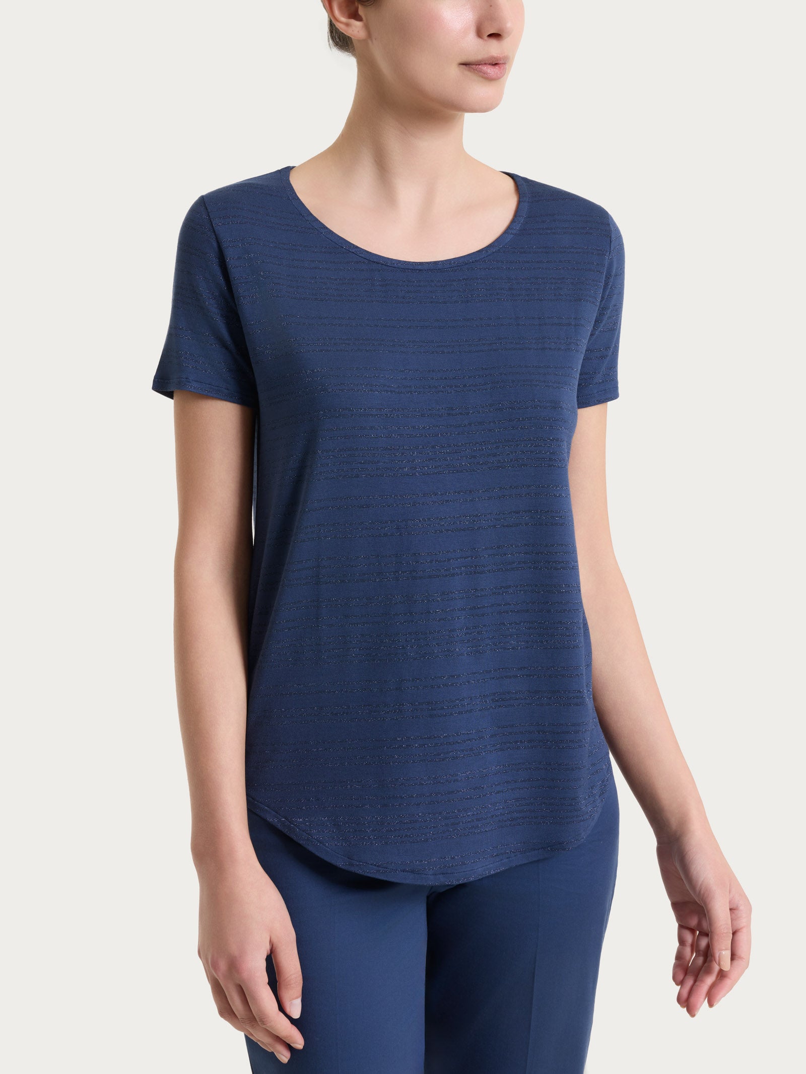 Ragno Viscosa Summer Maglietta Donna Oceana righe lurex