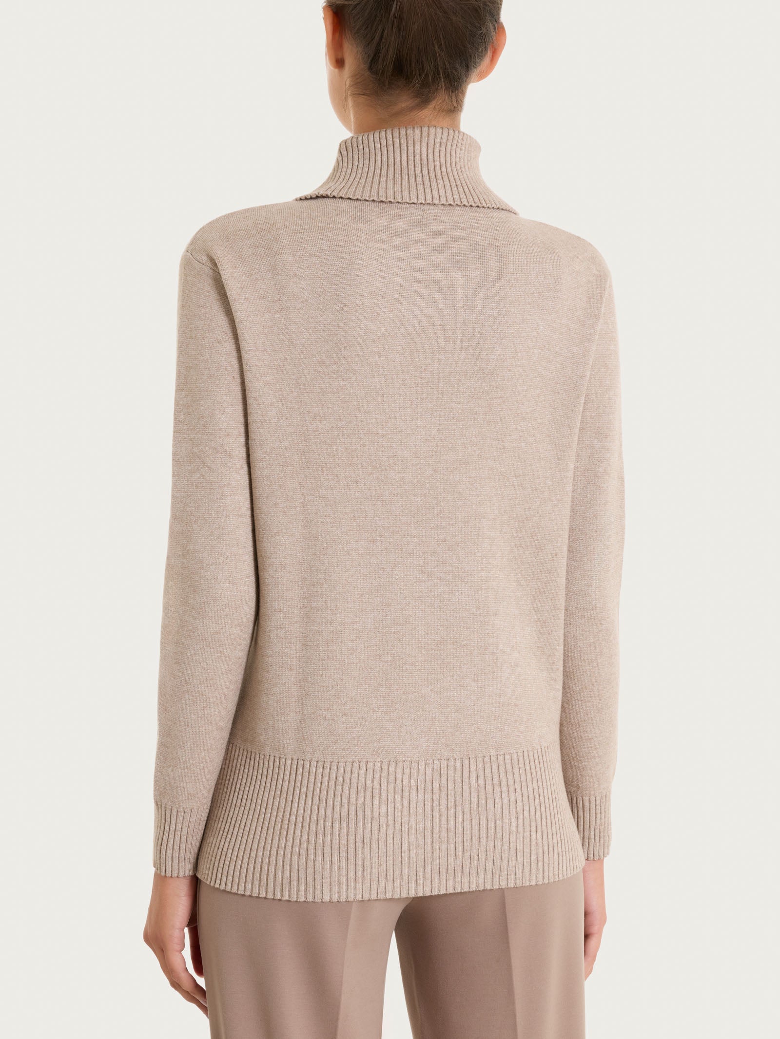 Ragno Super Soft Maglia Collo Alto Spacco Cammello Mel. calda
