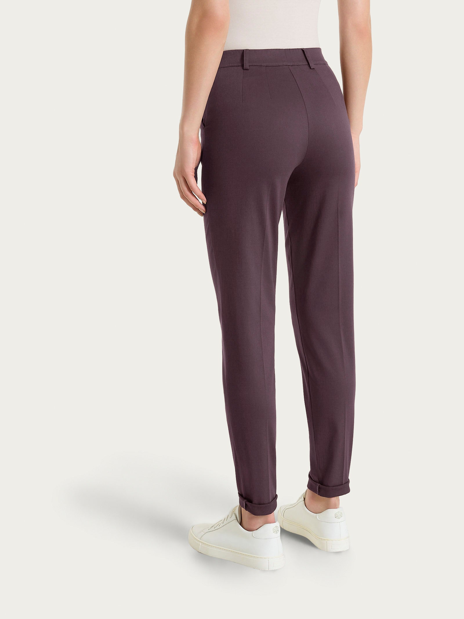 Ragno Satin Power Chino Slim Pantalone Raisin Viola