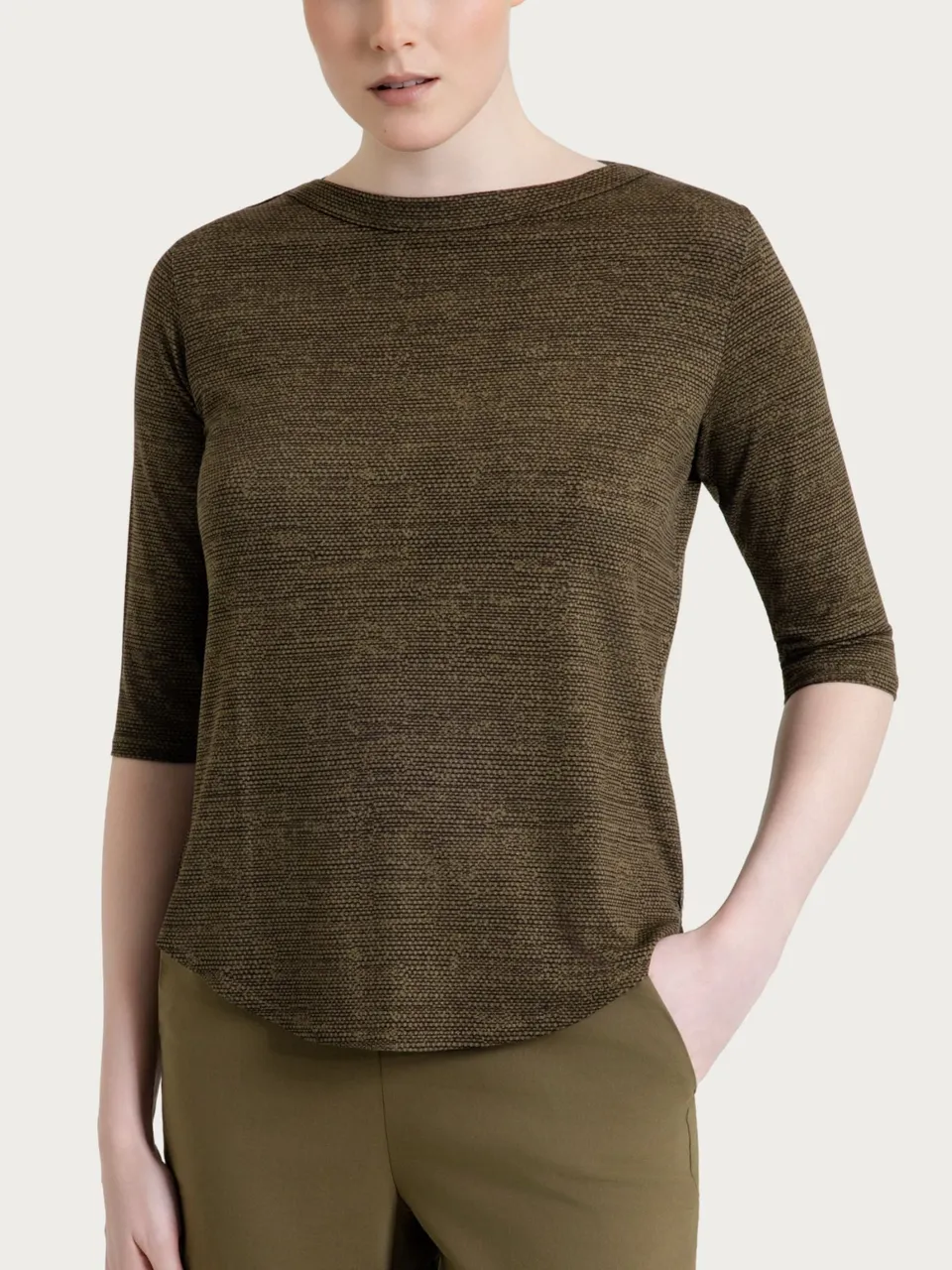 Ragno Viscosa Summer Maglietta Barchetta Military Olive Viscosa