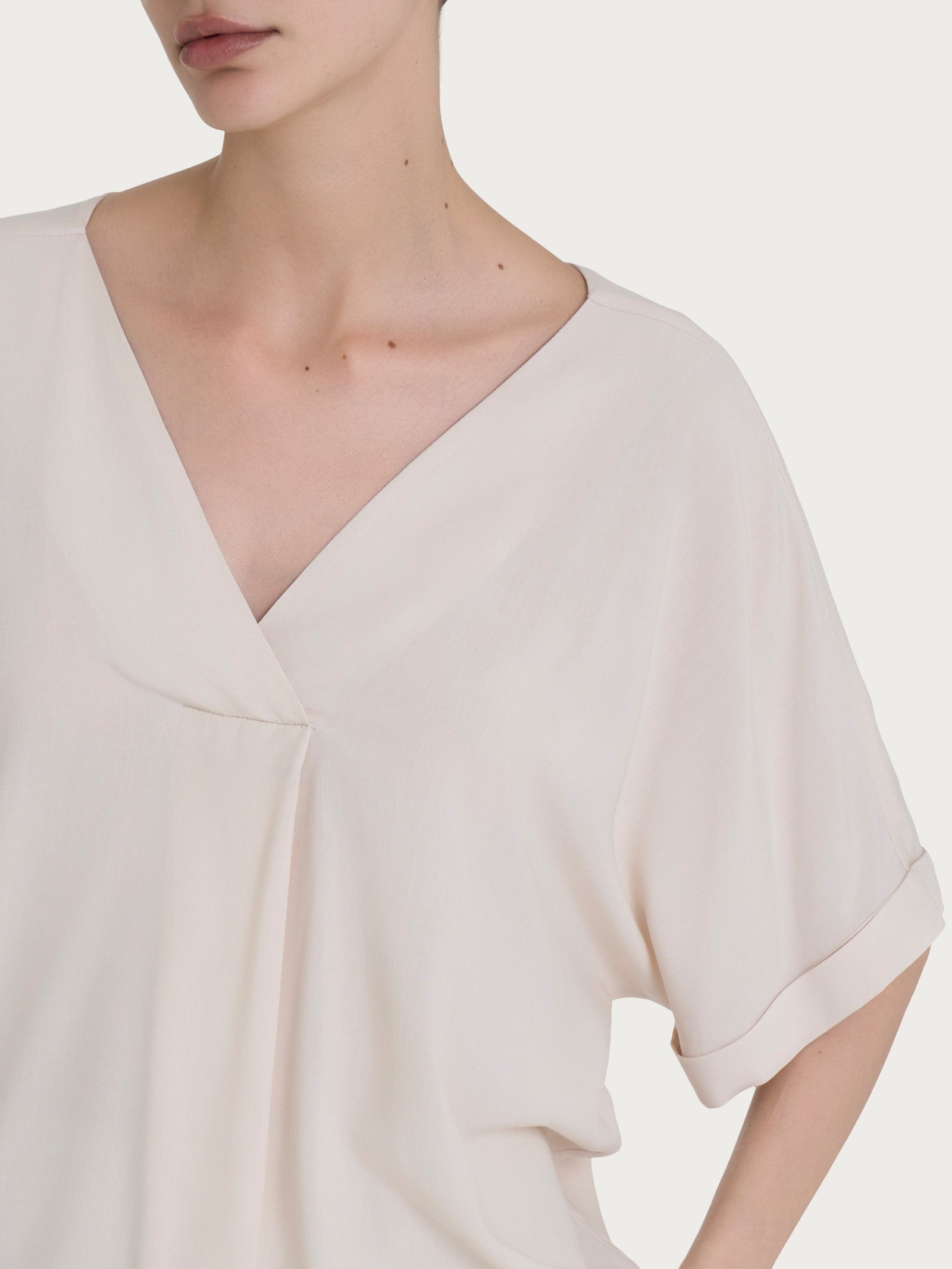 Ragno Ecoseta Blusa Scollo V Kimono Champignon