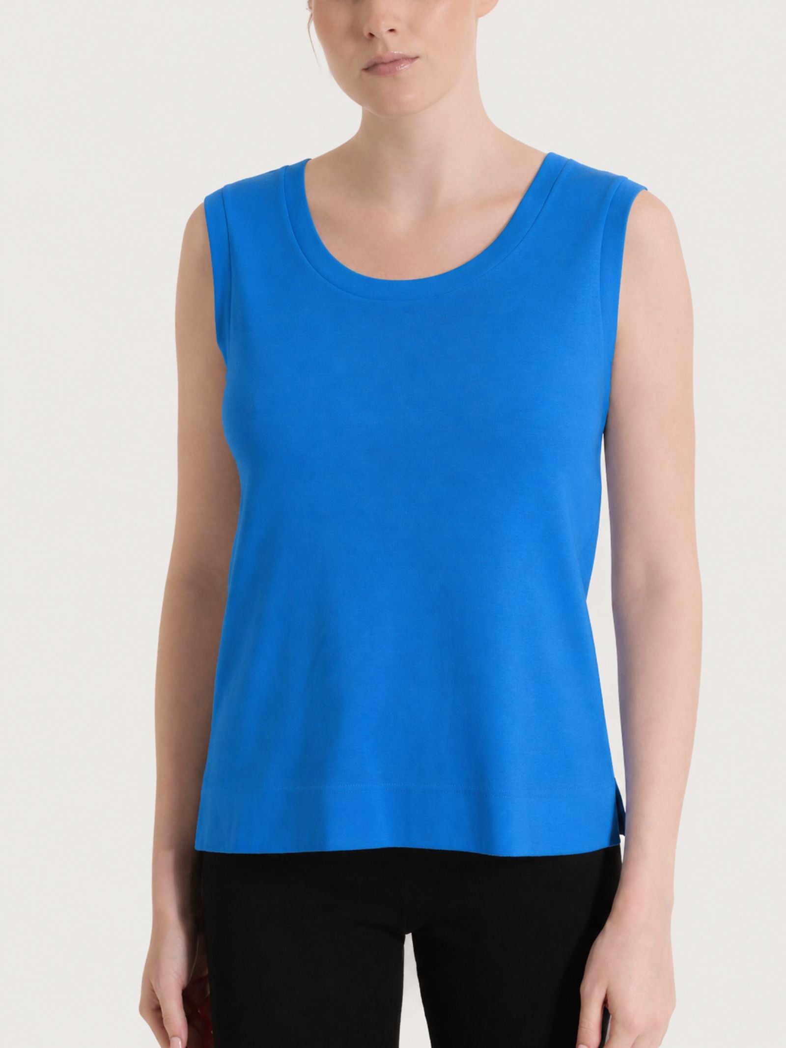Ragno Eco Cotton top smanicato spalla larga Strong Blue