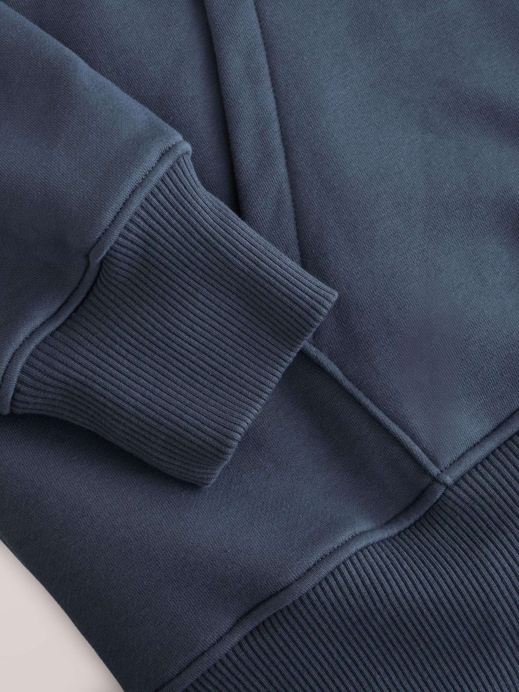 Next felpa con cappuccio uomo jersey cotone pesante oversize steel blue M