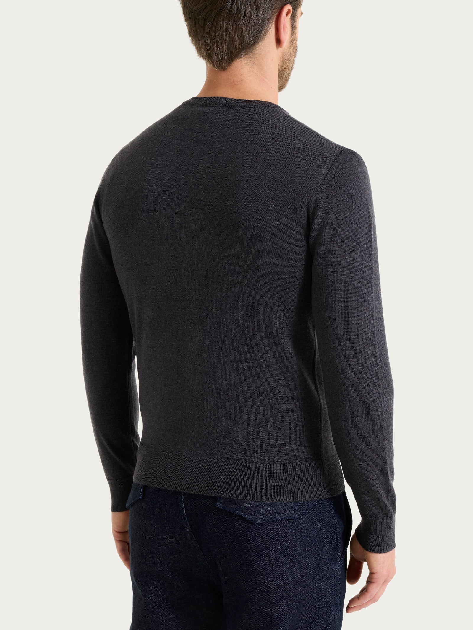 Ragno Merino Soft cardigan maglia unita uomo oscuro mel.