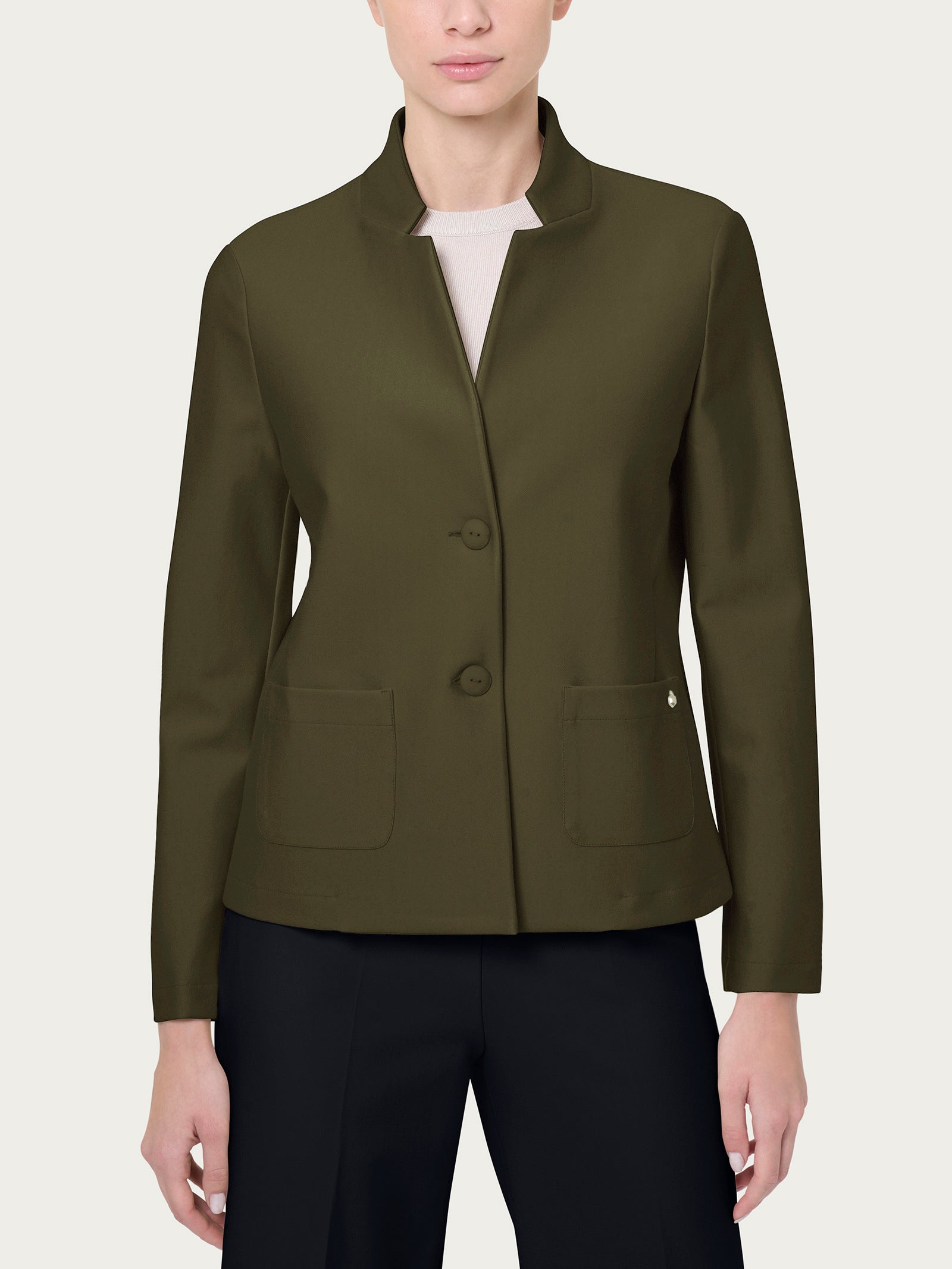 Ragno Compact Blazer Corto Verde Dark Olive