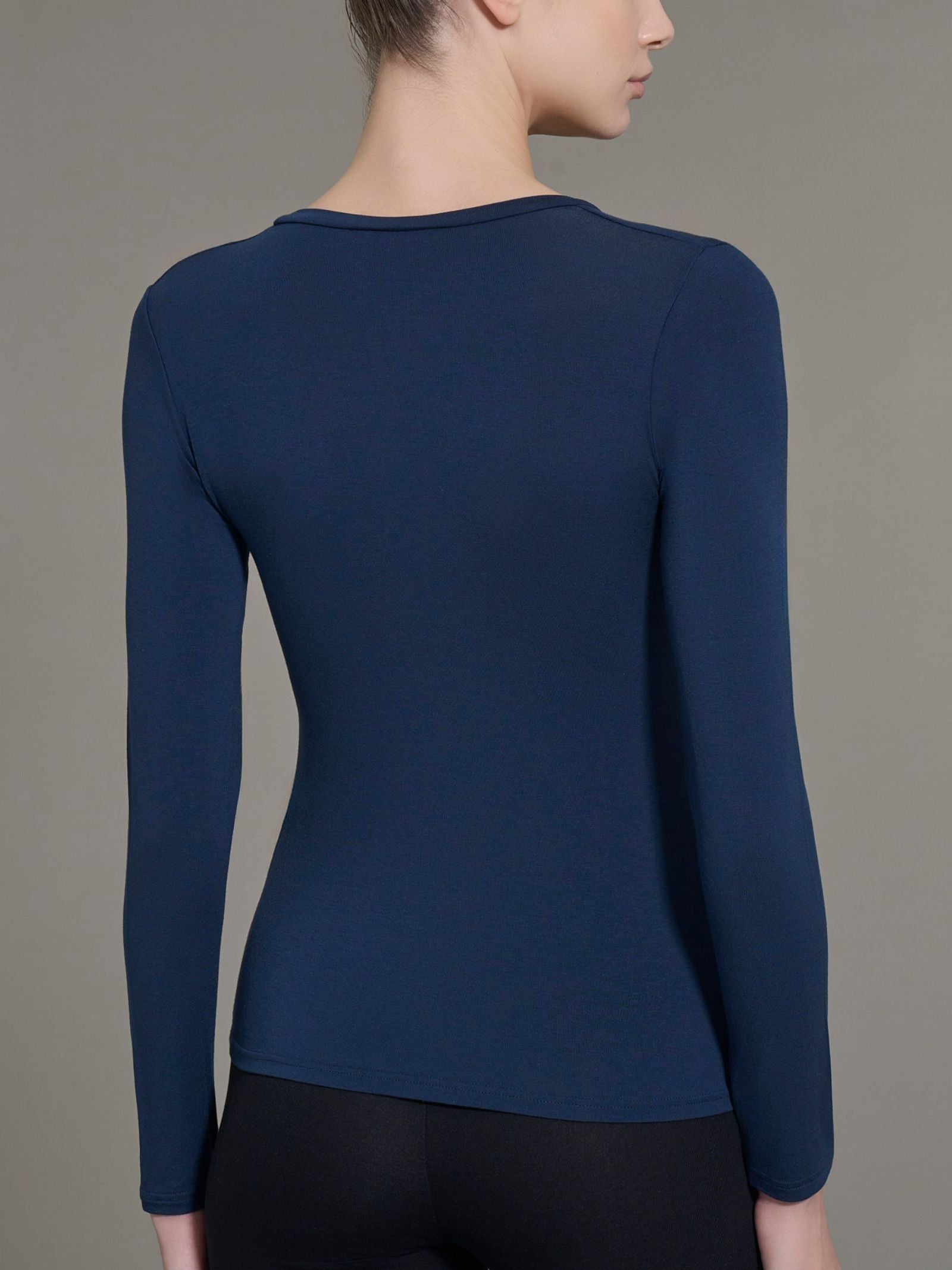 Ragno Tenderwool maglietta girocollo Bleu manica lunga