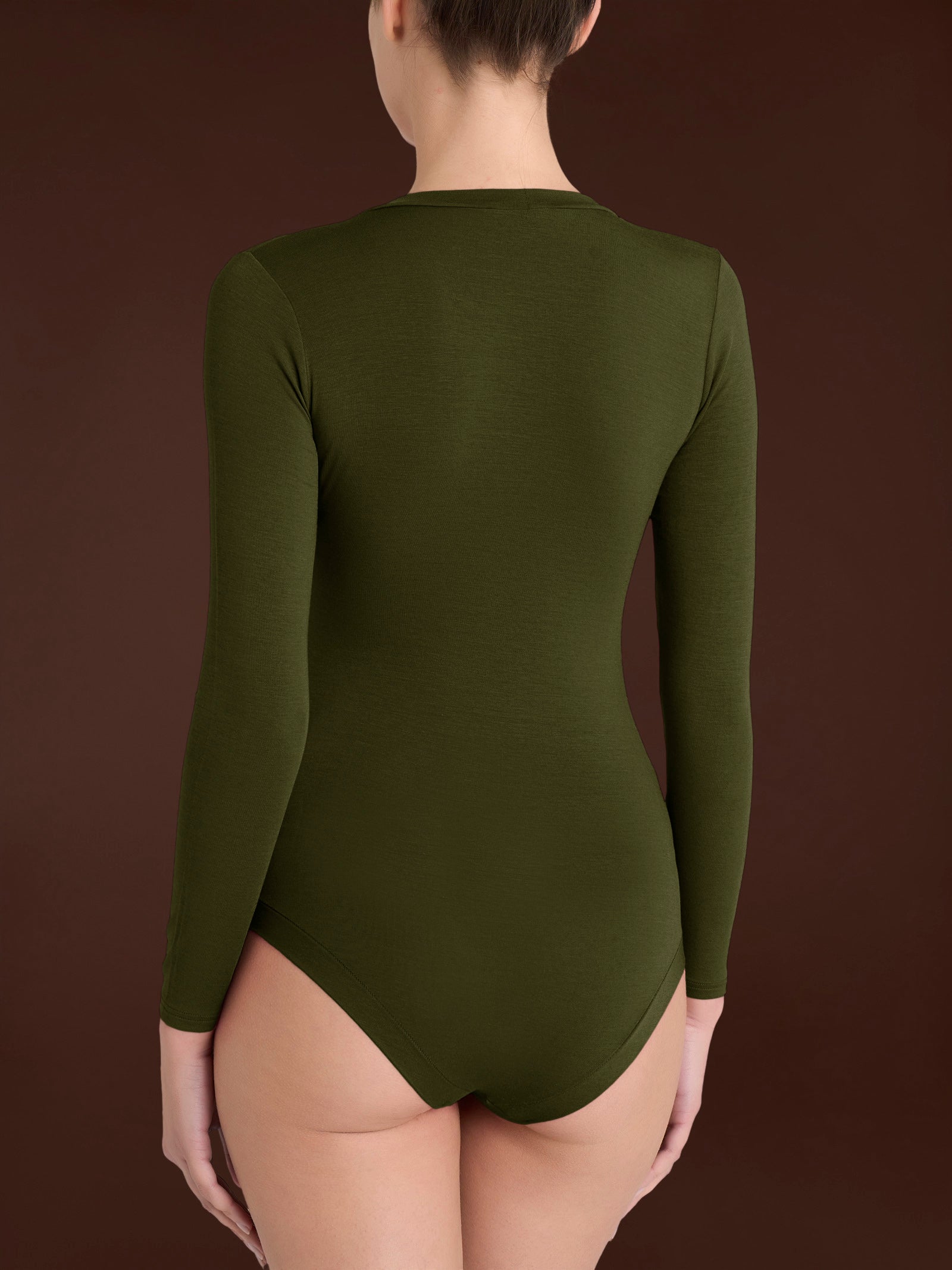 Ragno Tenderwool Body girocollo manica lunga Dark Olive