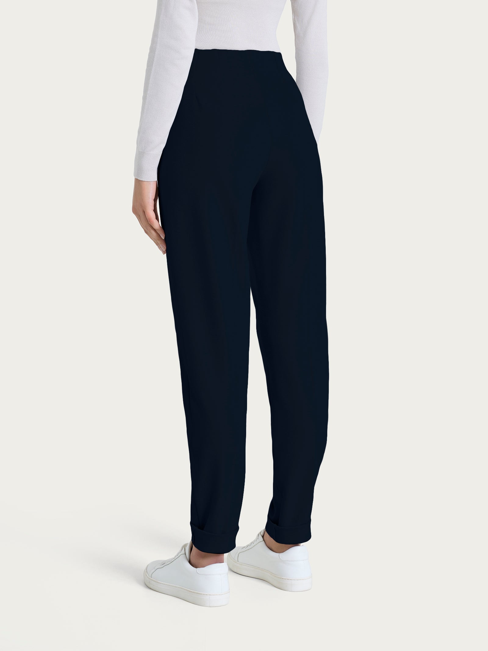 Ragno Compact Pantalone Sigaretta con Risvolto Bleu