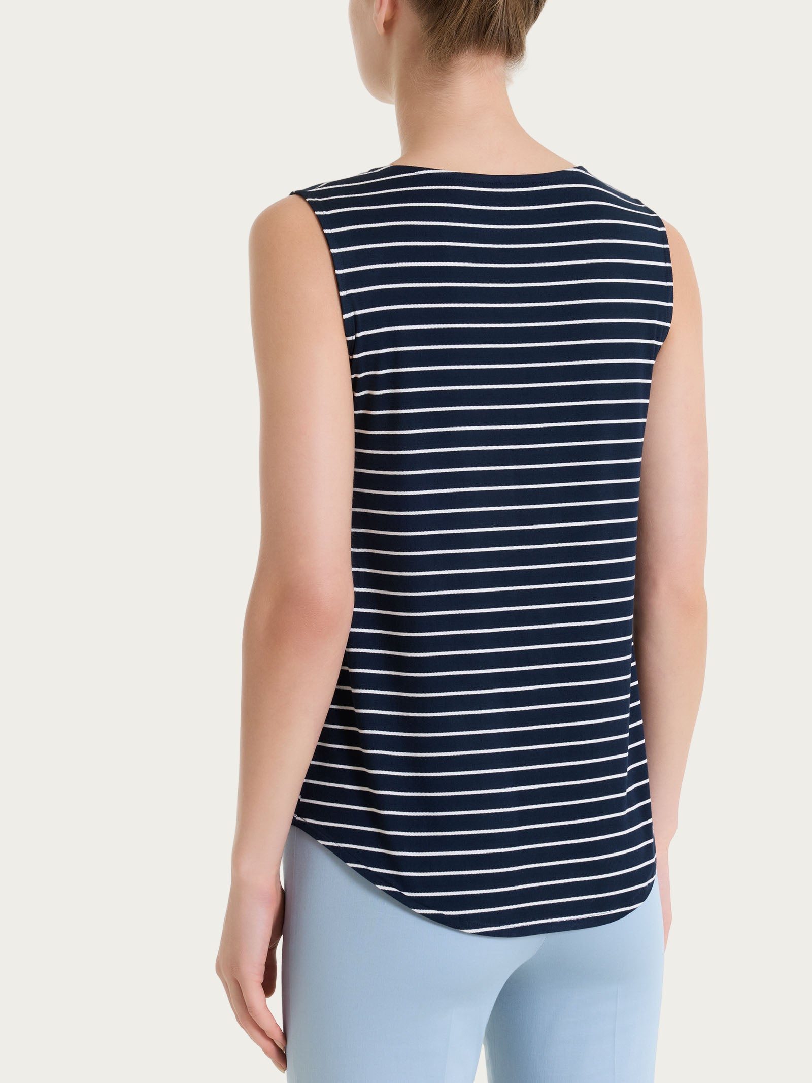 Ragno Summer Light top spalla larga Fant. Bleu a righe