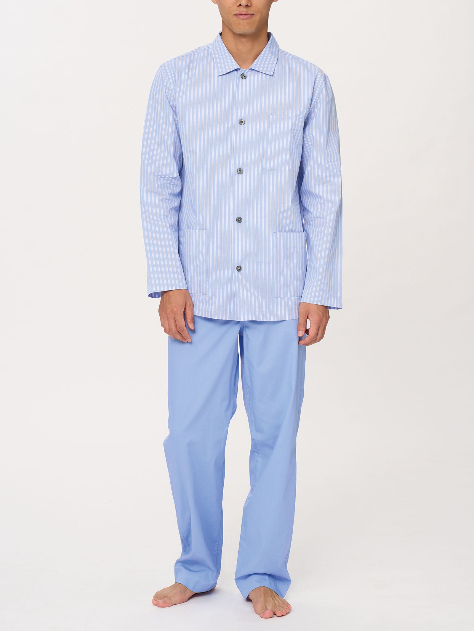 Ragno Pigiama Aperto Uomo Cotone Fant. Lavender Lustre